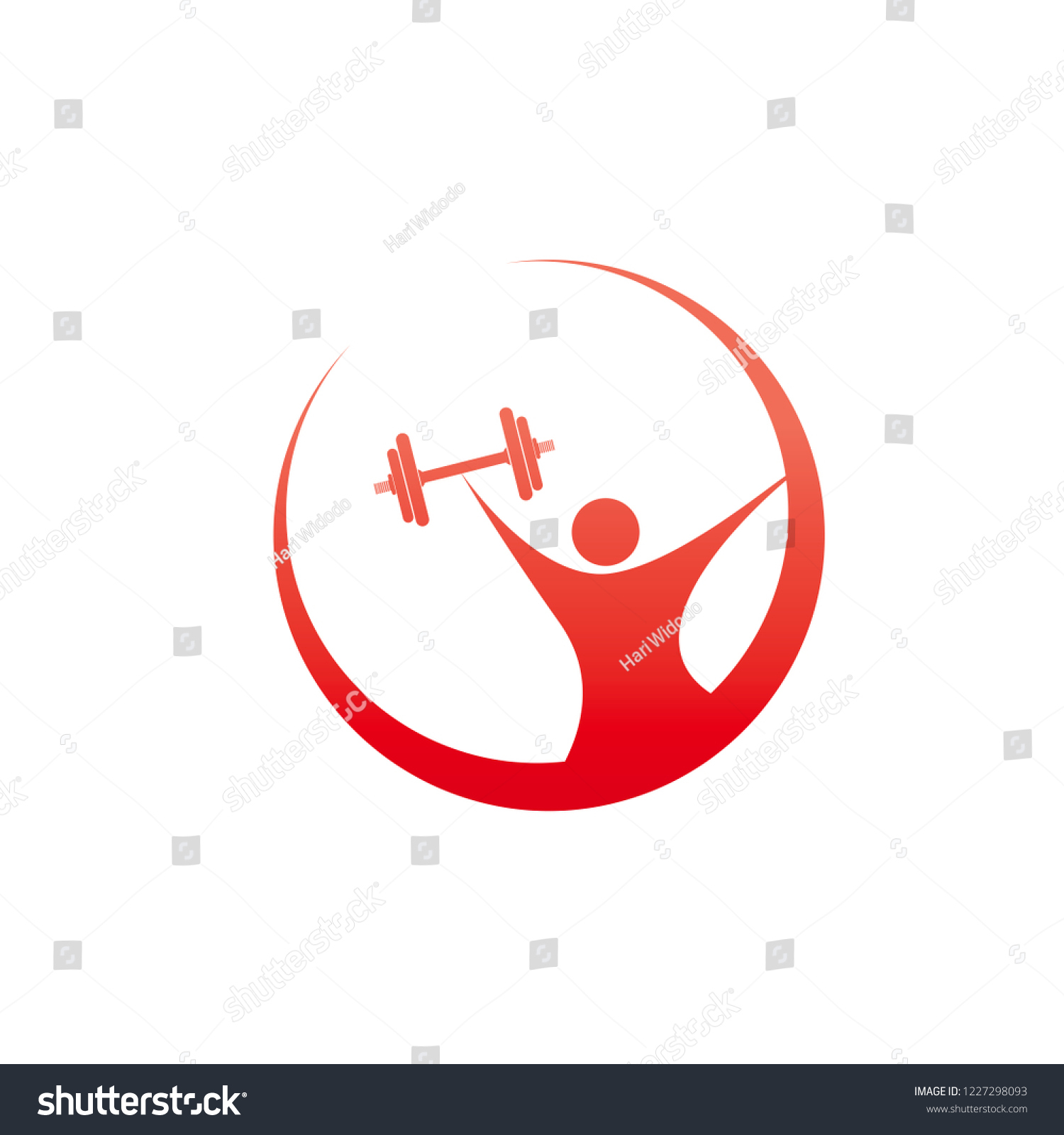 Barbell Logo Design Stock Vector (Royalty Free) 1227298093