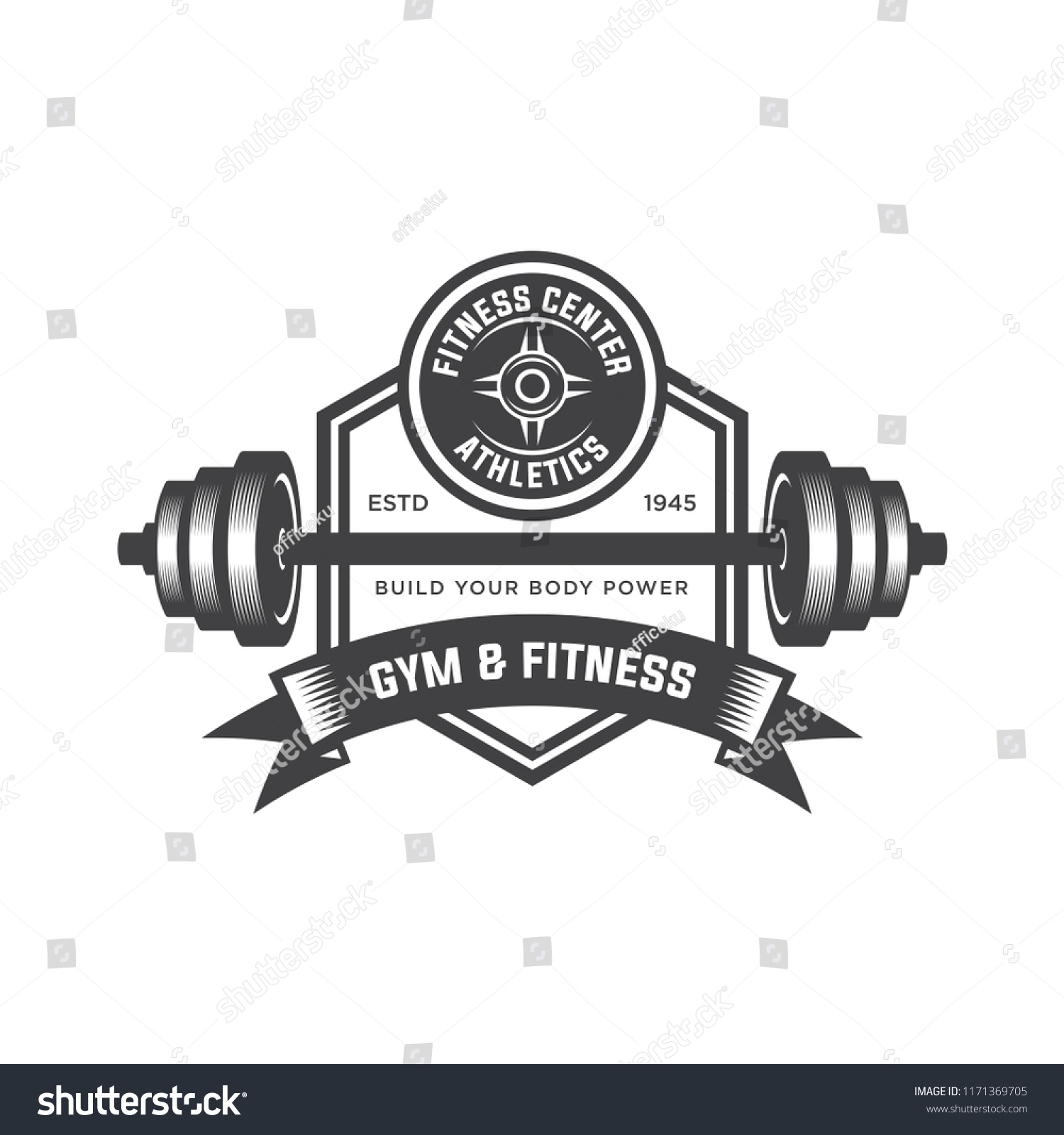 Barbell logo vector
