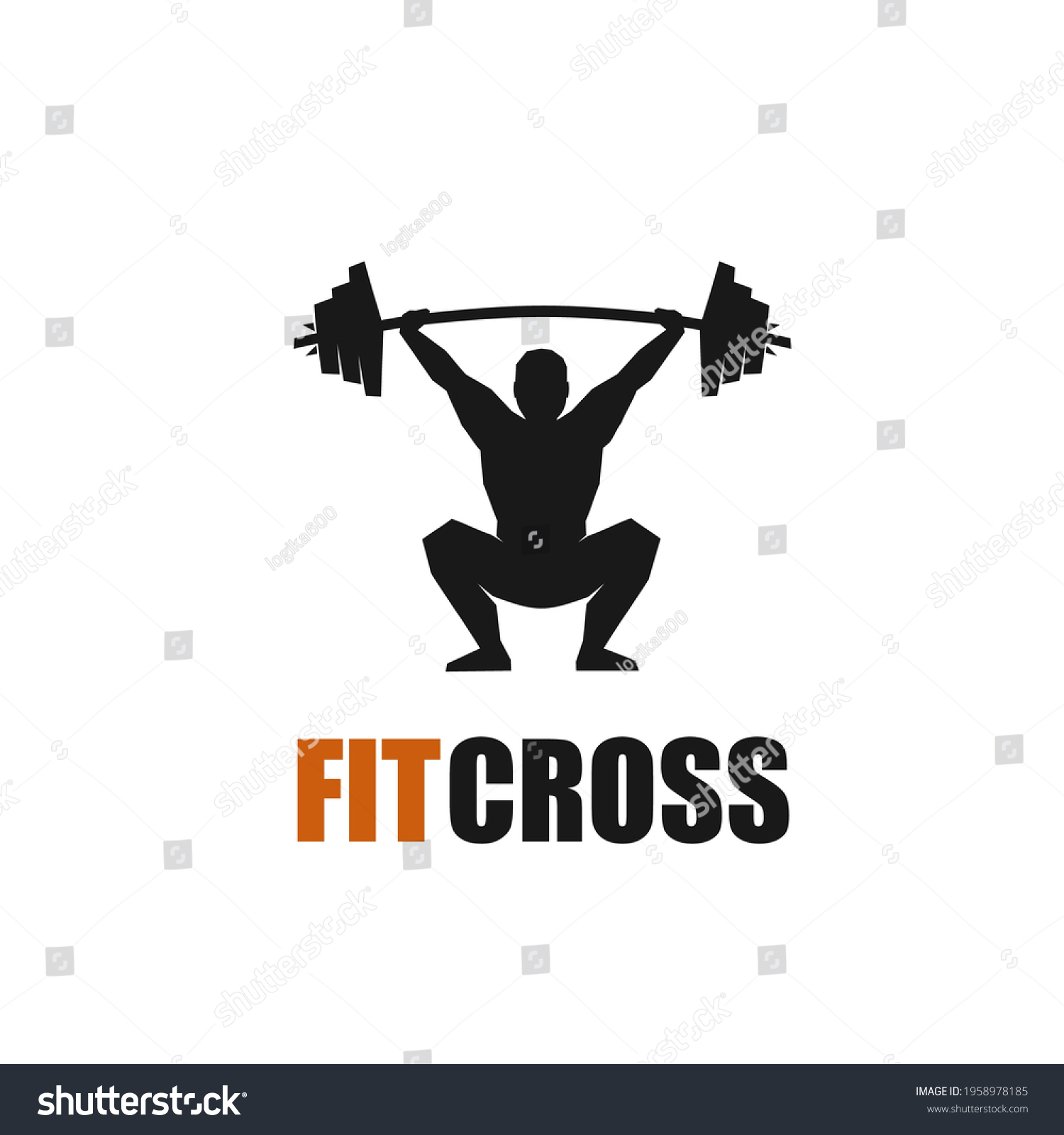 SVG of Barbell snatch, weightlifting, functional sport. Silhouette of a man with a barbell svg