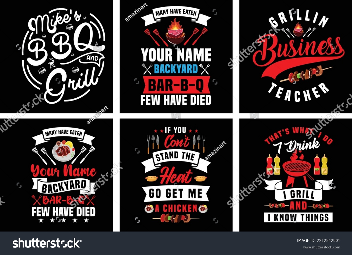 SVG of Barbeque T shirt design bundle. Barbeque Vector Graphics. Barbeque Grill Typography. BBQ SVG Bundle svg