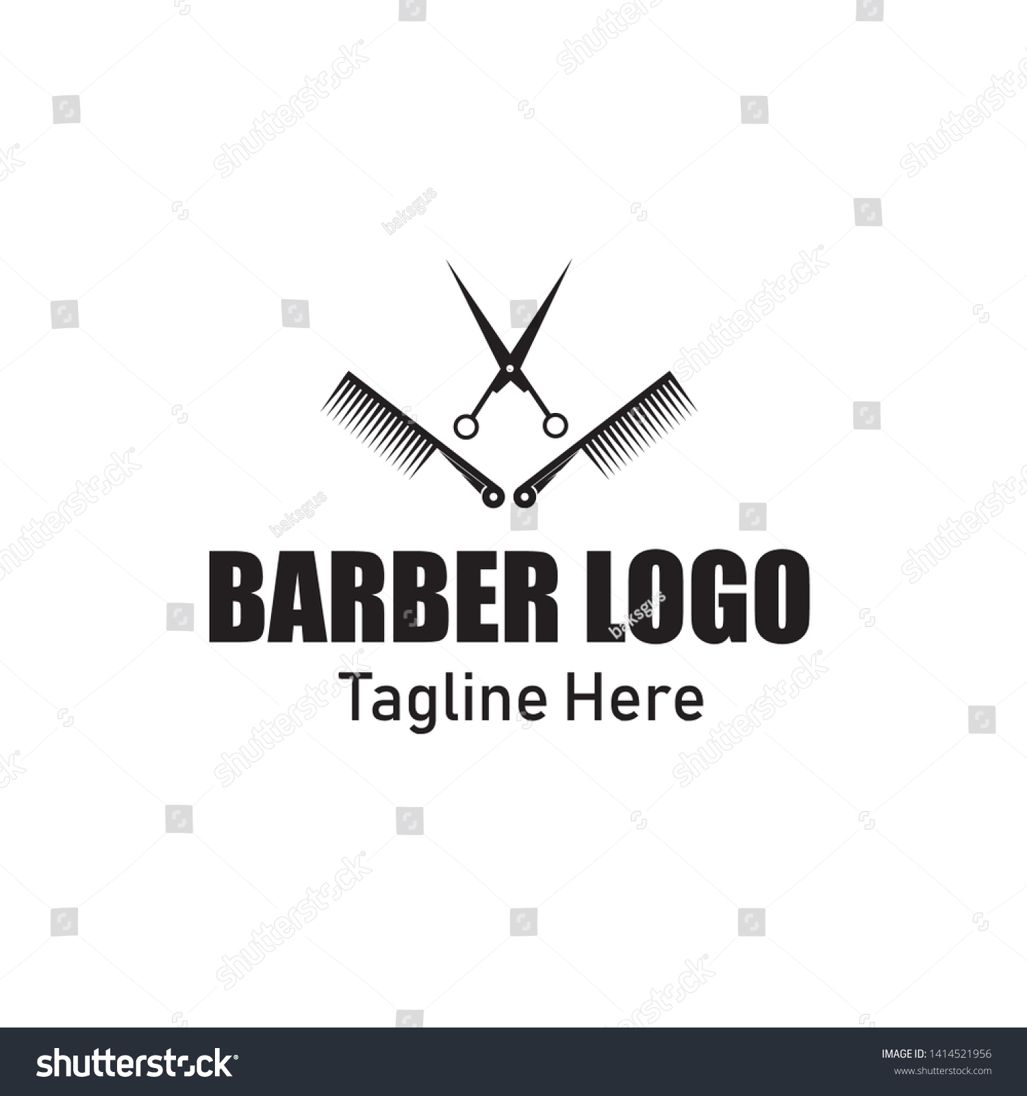 Barber Logobarbershop Logo Vector Design Vector Stock Vector (Royalty ...