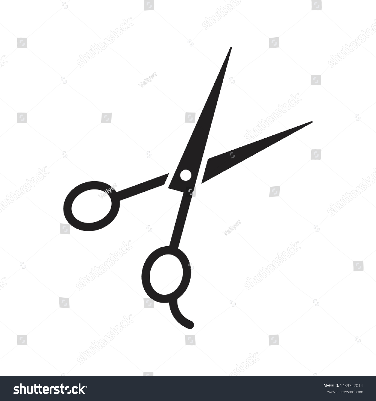 Barber Scissors Icon Black Isolated Vector Stock Vector Royalty Free 1489722014