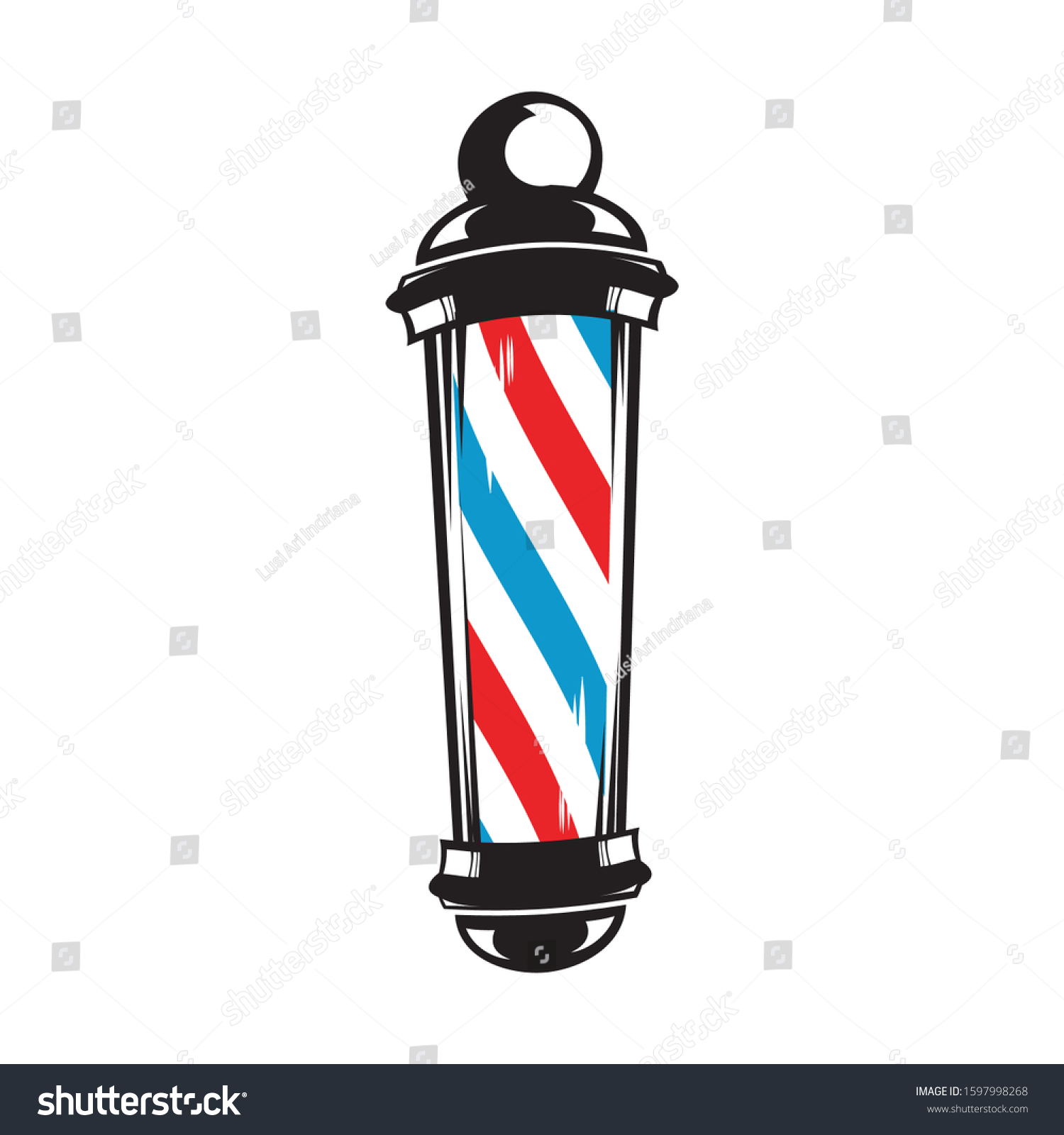 Barber Shop Pole Isolated On White Stock Vector (royalty Free 