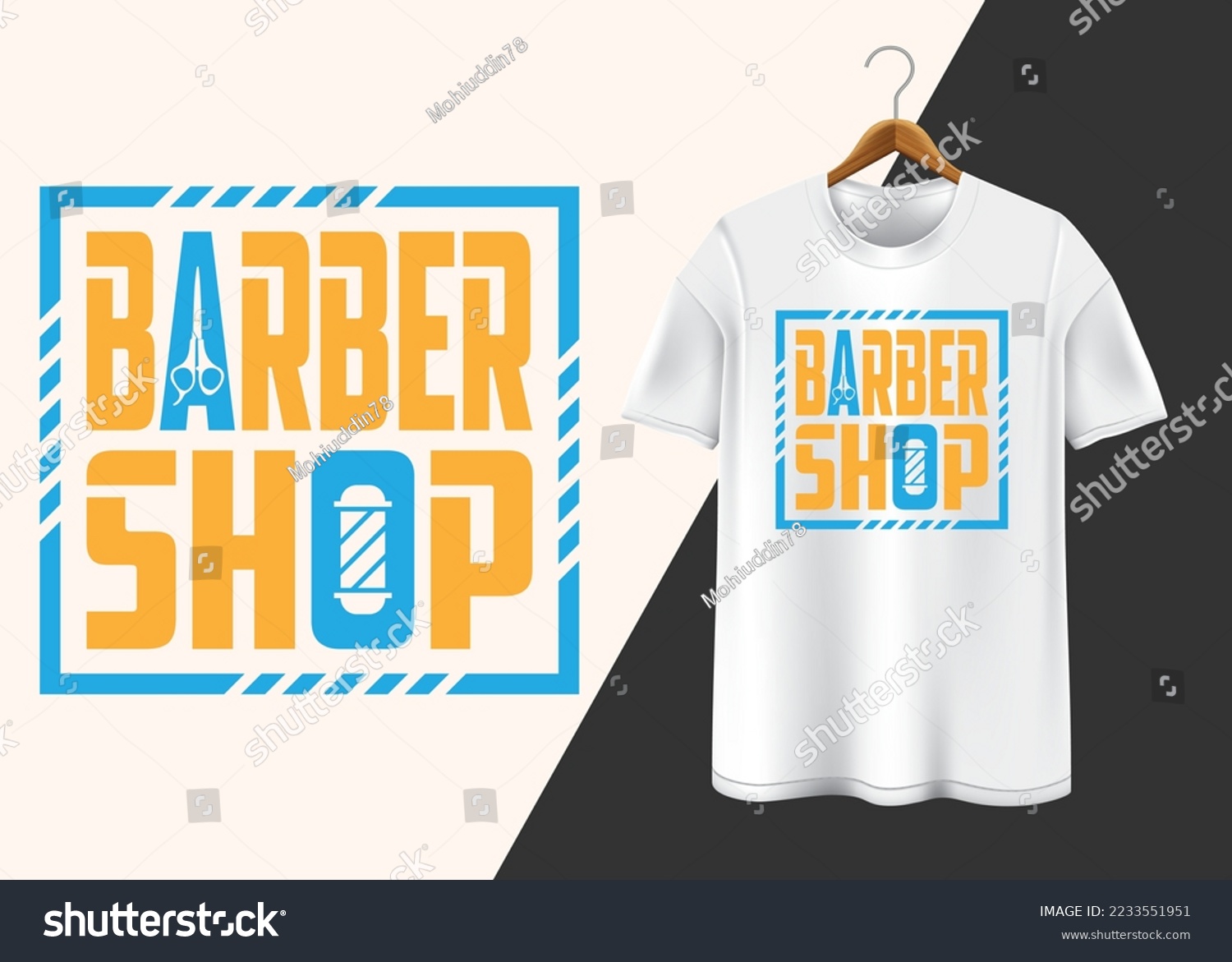 SVG of Barber shop Typography T-shirt design svg