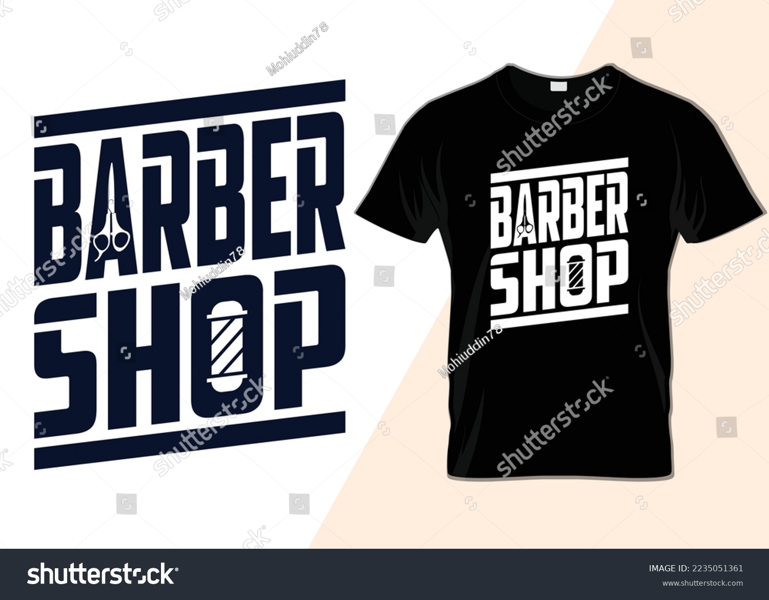 SVG of Barber shop Typography T-shirt design svg