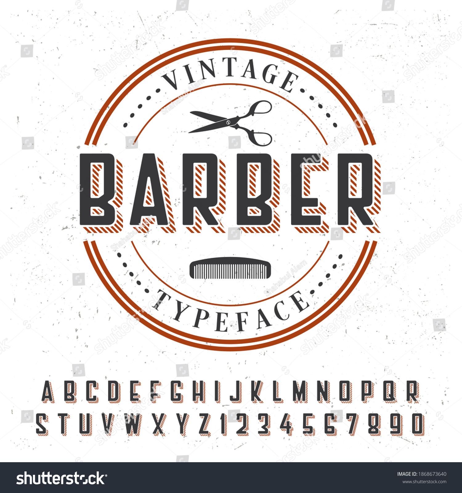 Barber Vintage Typeface Poster Sample Label Stock Vector (Royalty Free ...