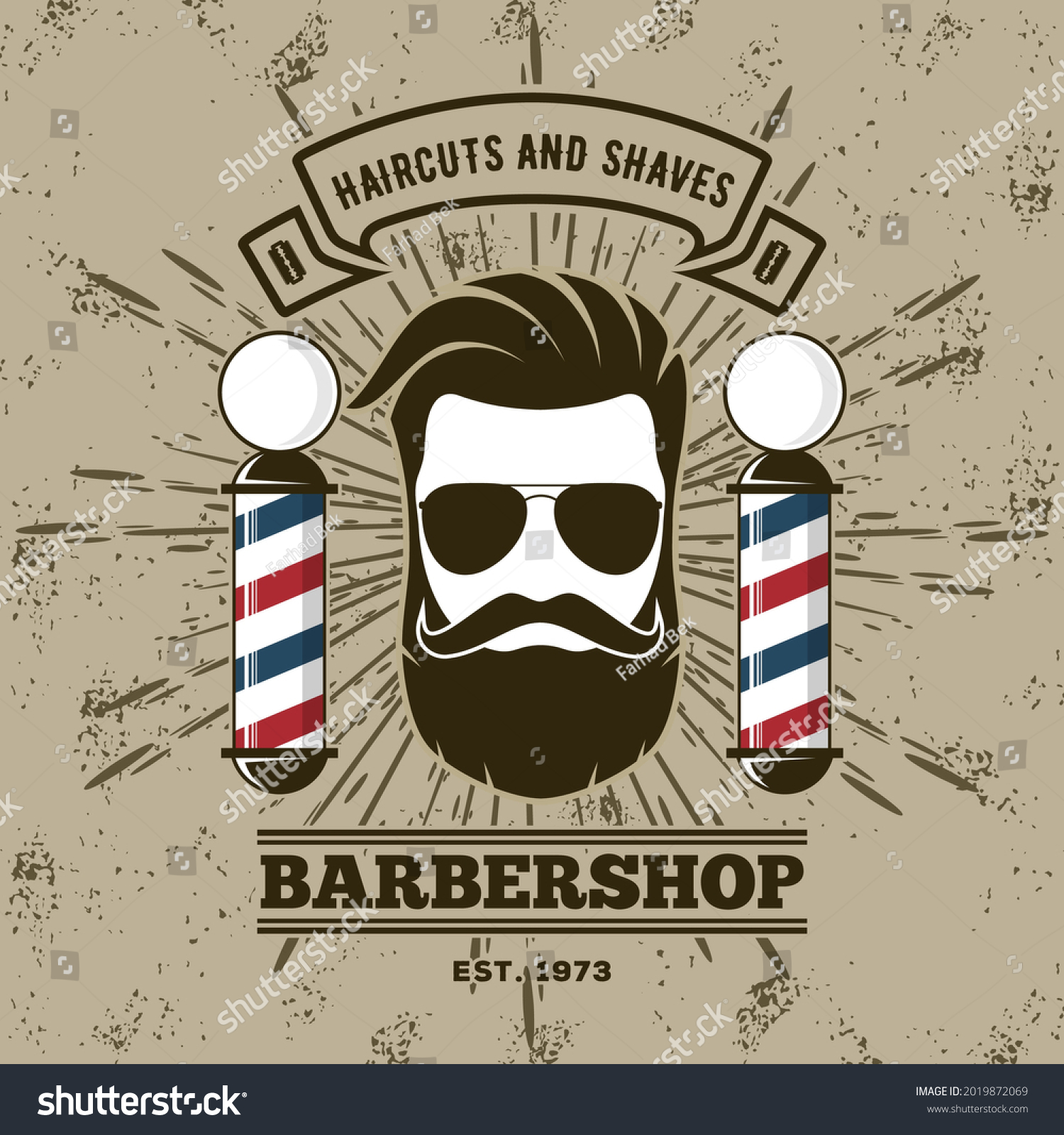 Barbershop Logo Poster Banner Design Concept Stock Vector (Royalty Free ...