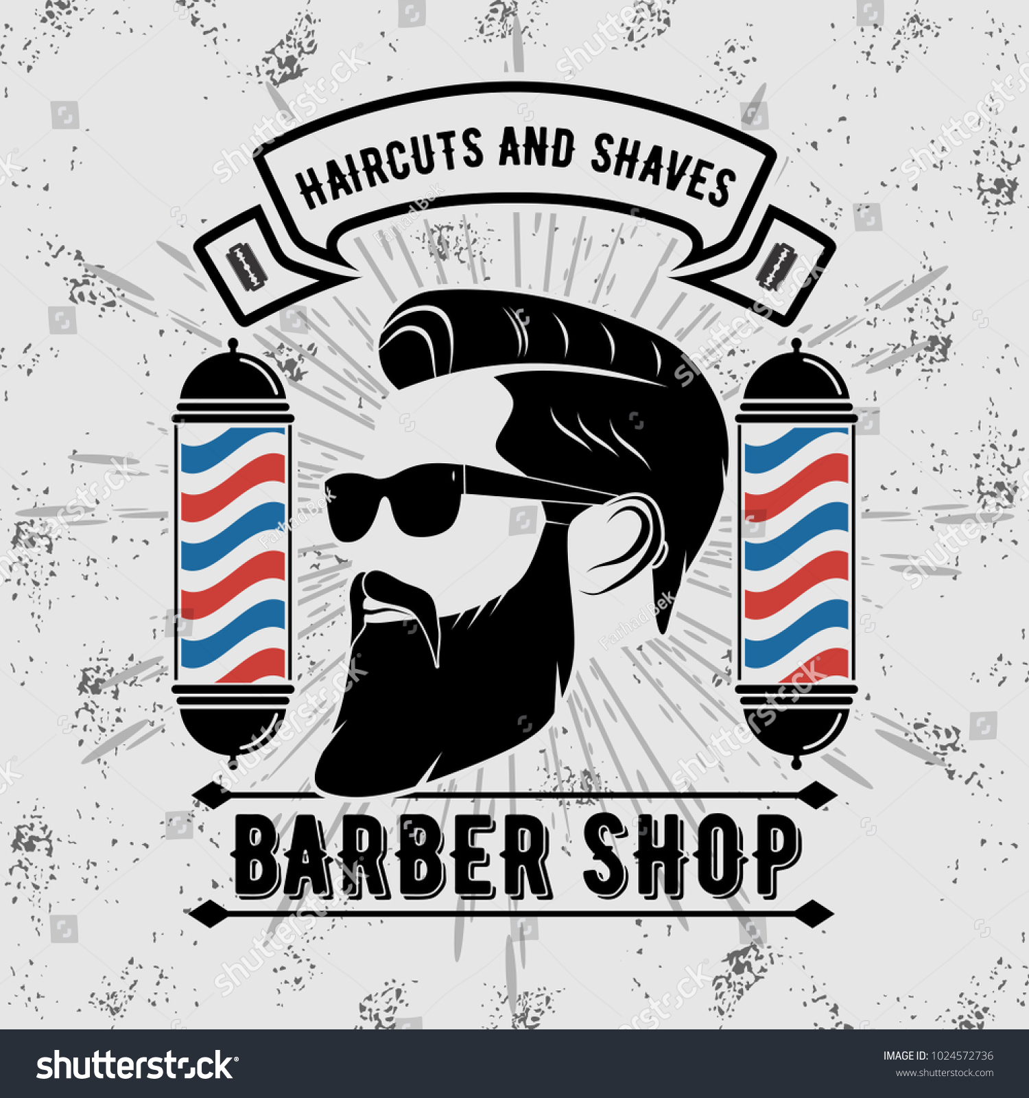 Barbershop Logo Barber Pole Vintage Style Stock Vector (Royalty Free ...