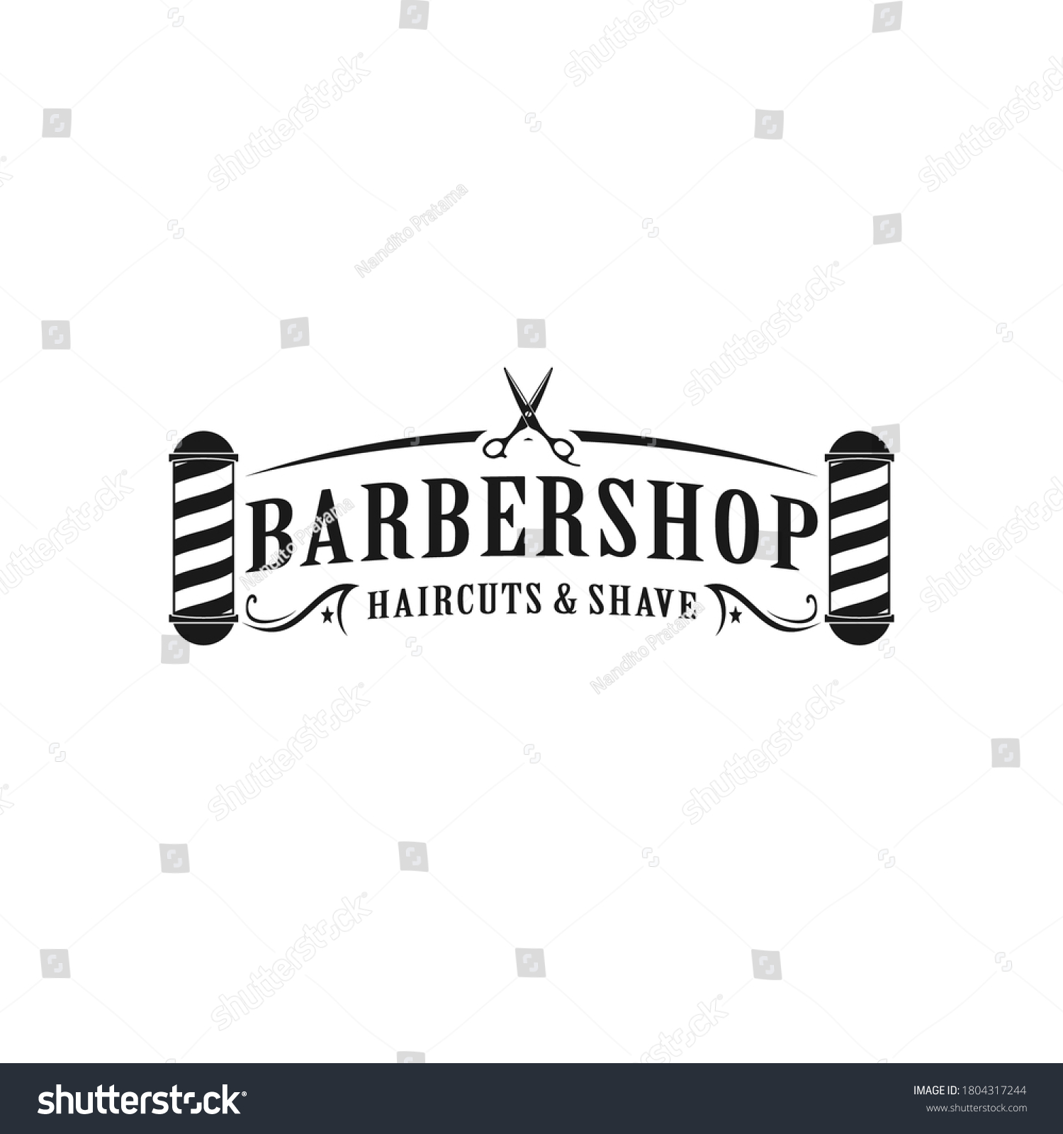 Barbershop Simple Minimalist Logo Design Elegant Stock Vector (Royalty ...