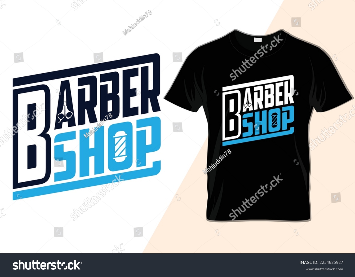SVG of Barbershop Typography  minimalist T-shirt design svg