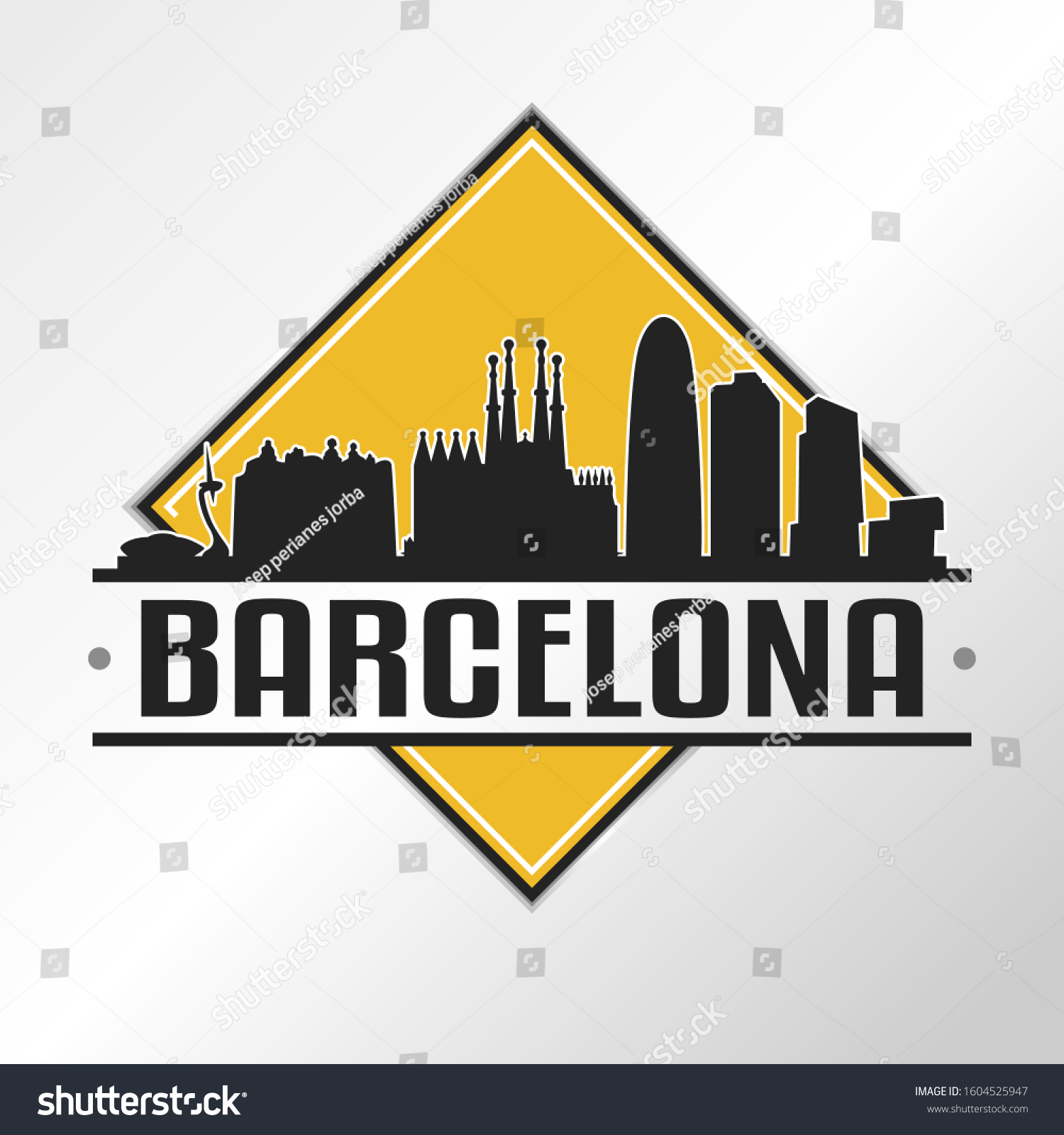 SVG of Barcelona Spain Skyline Logo. Adventure Landscape Design. Vector Illustration Cut File. svg