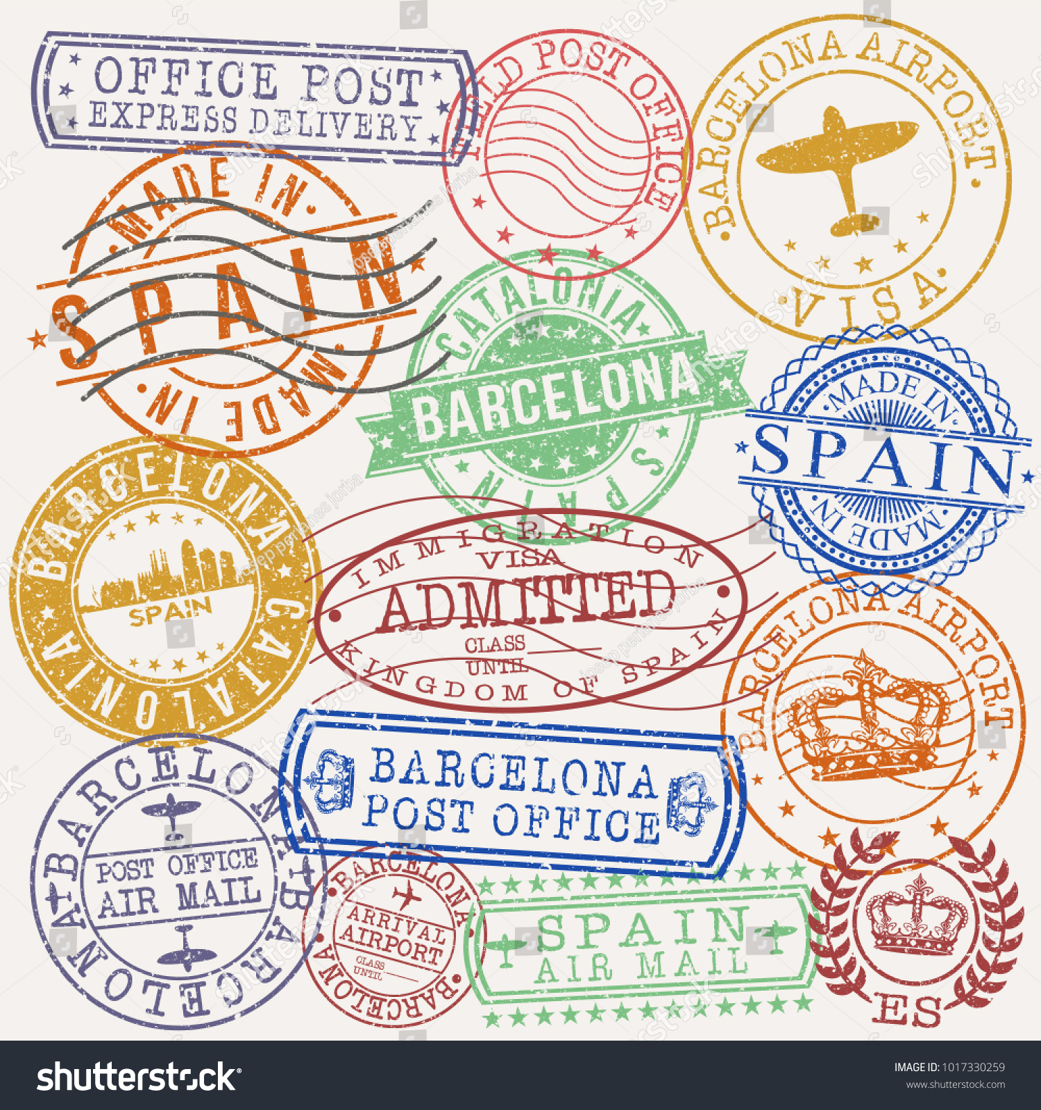 SVG of Barcelona Spain Stamp Vector Art Postal Passport Design Badge. svg