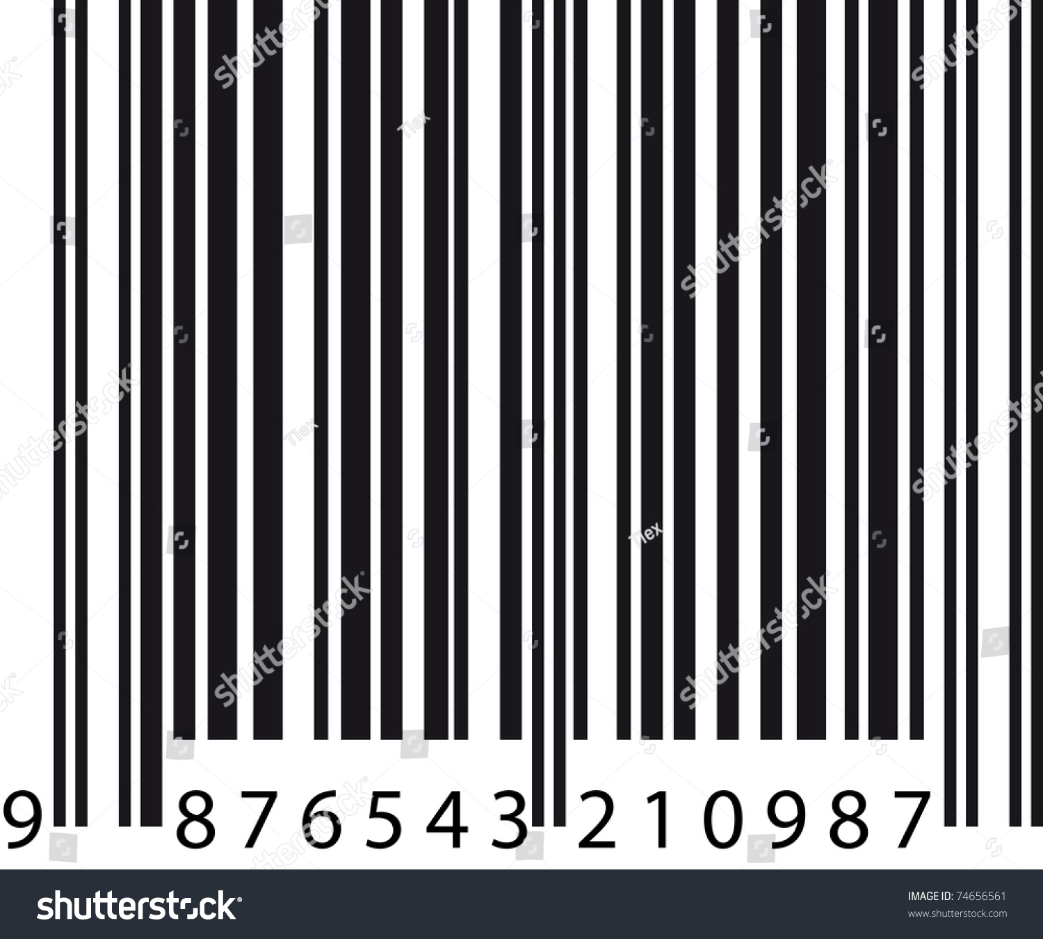 Barcode Stock Vector Illustration 74656561 : Shutterstock