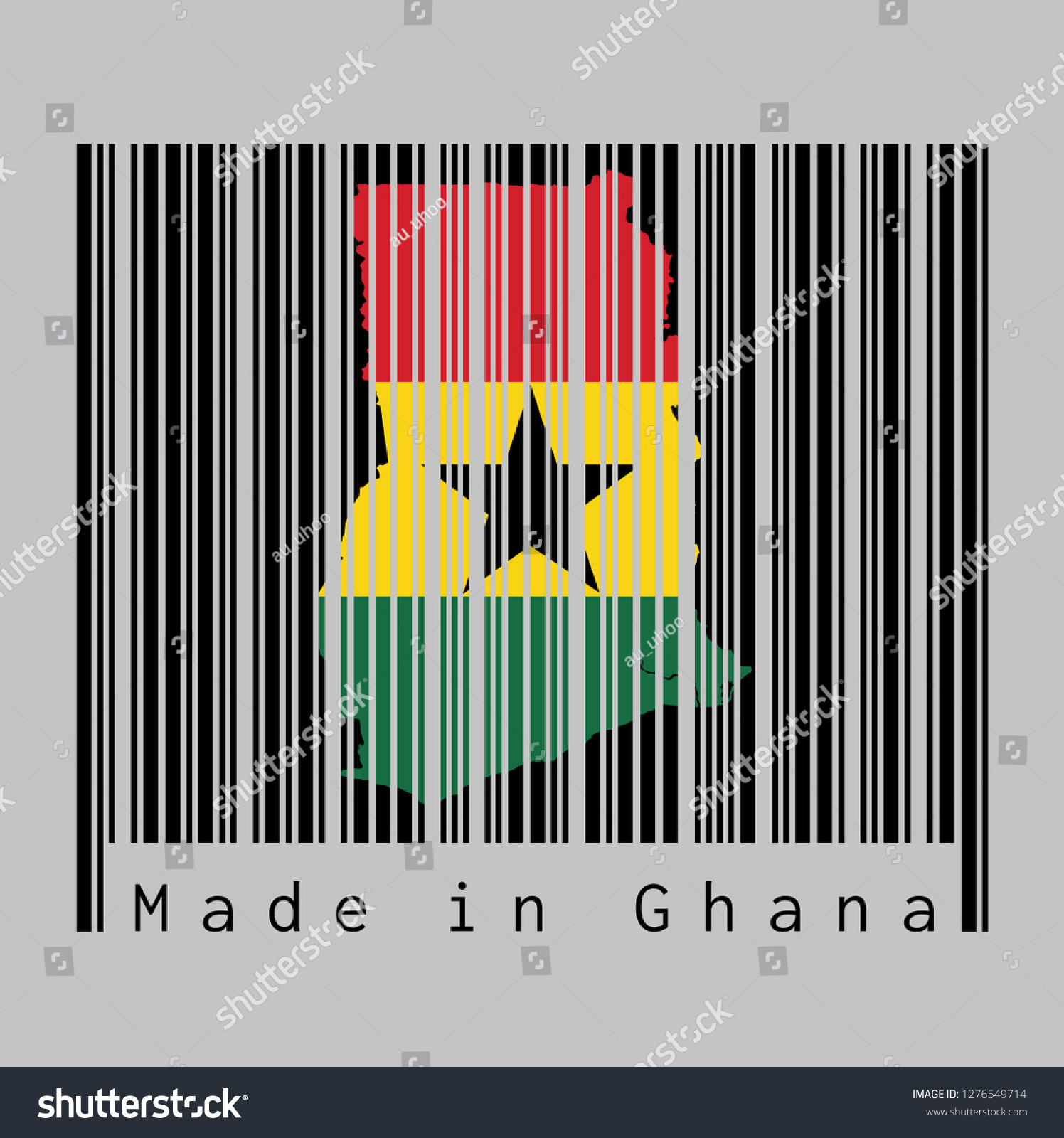 Barcode Set Shape Ghana Map Outline Stock Vector (Royalty Free ...