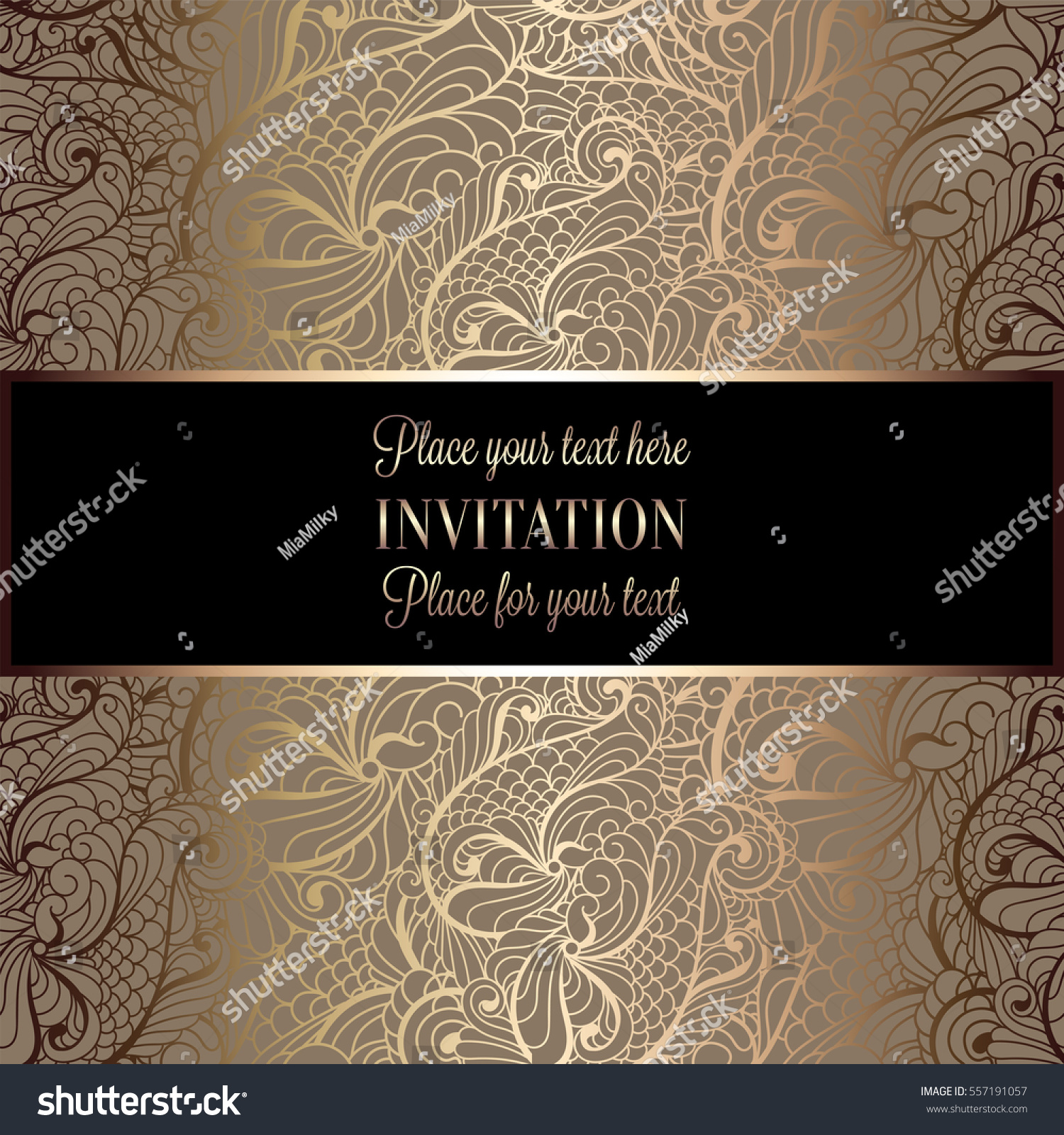 Baroque Background Antique Luxury Black Gold Stock Vector (Royalty Free ...