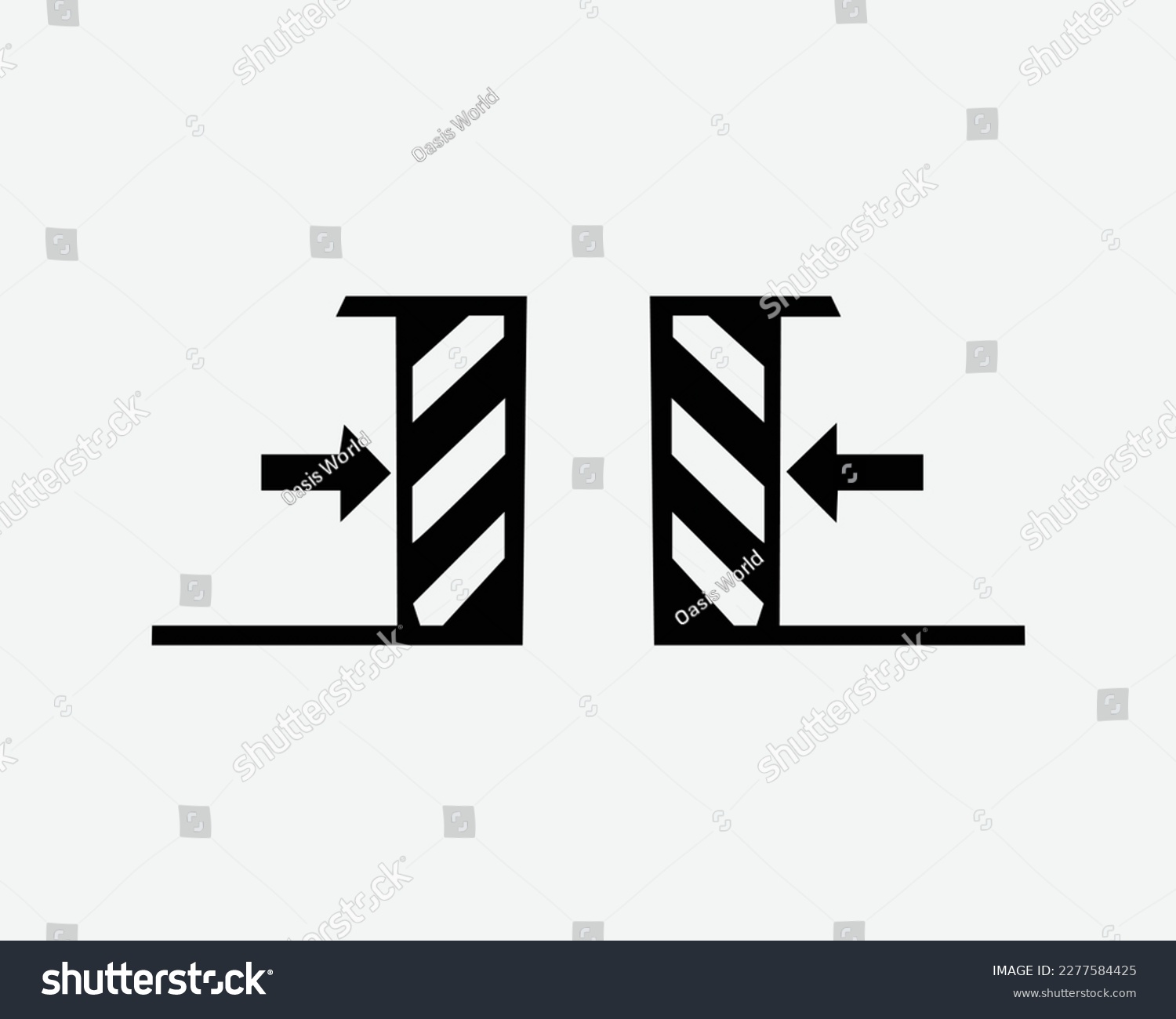 SVG of Barrier Closing Icon Door Close Auto Automatic Sliding Black White Silhouette Symbol Icon Sign Graphic Clipart Artwork Illustration Pictogram Vector svg