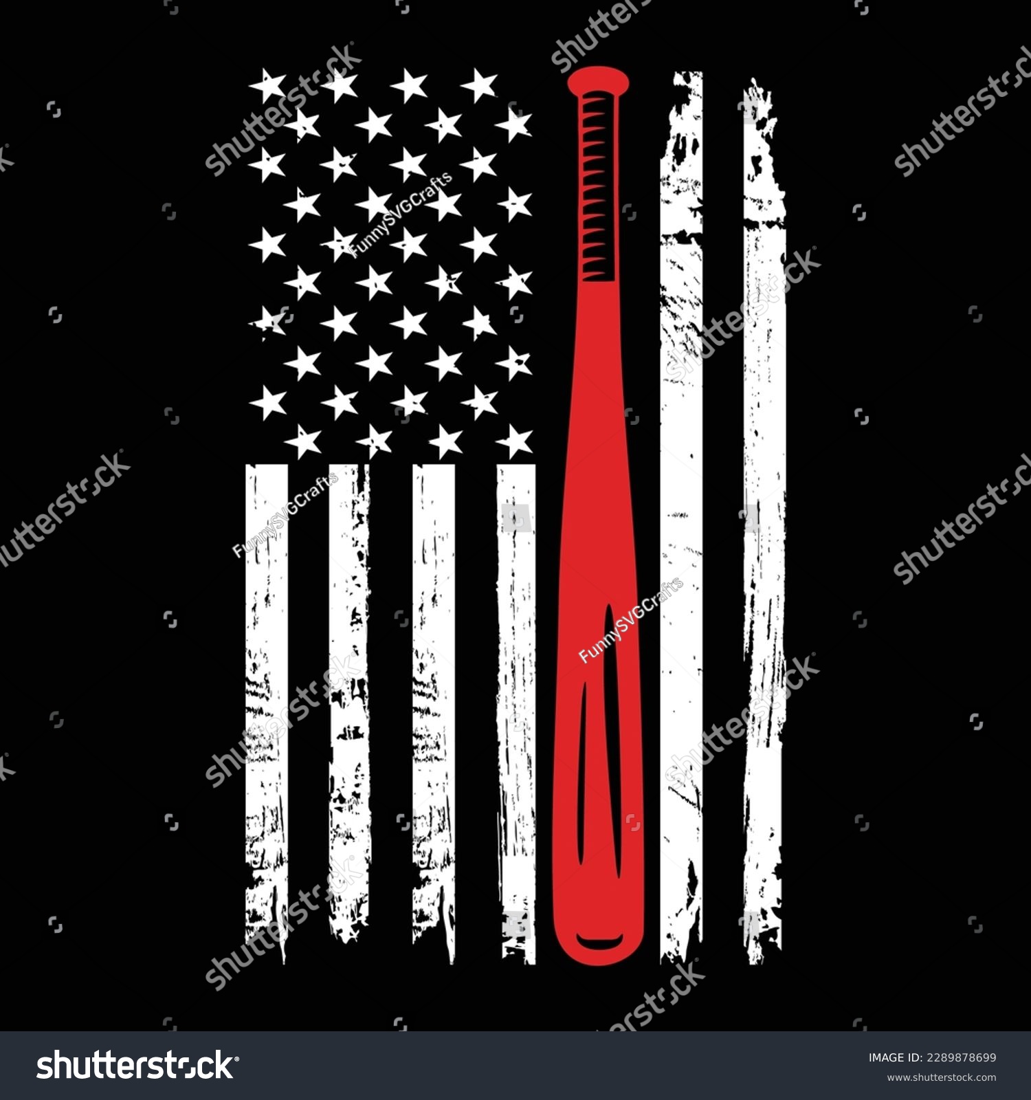 SVG of Baseball American Flag Shirt, Baseball Bat Svg, USA Flag Vector, Baseball Vector, American Flag Vector, Baseball USA Flag Shirt Print Template svg