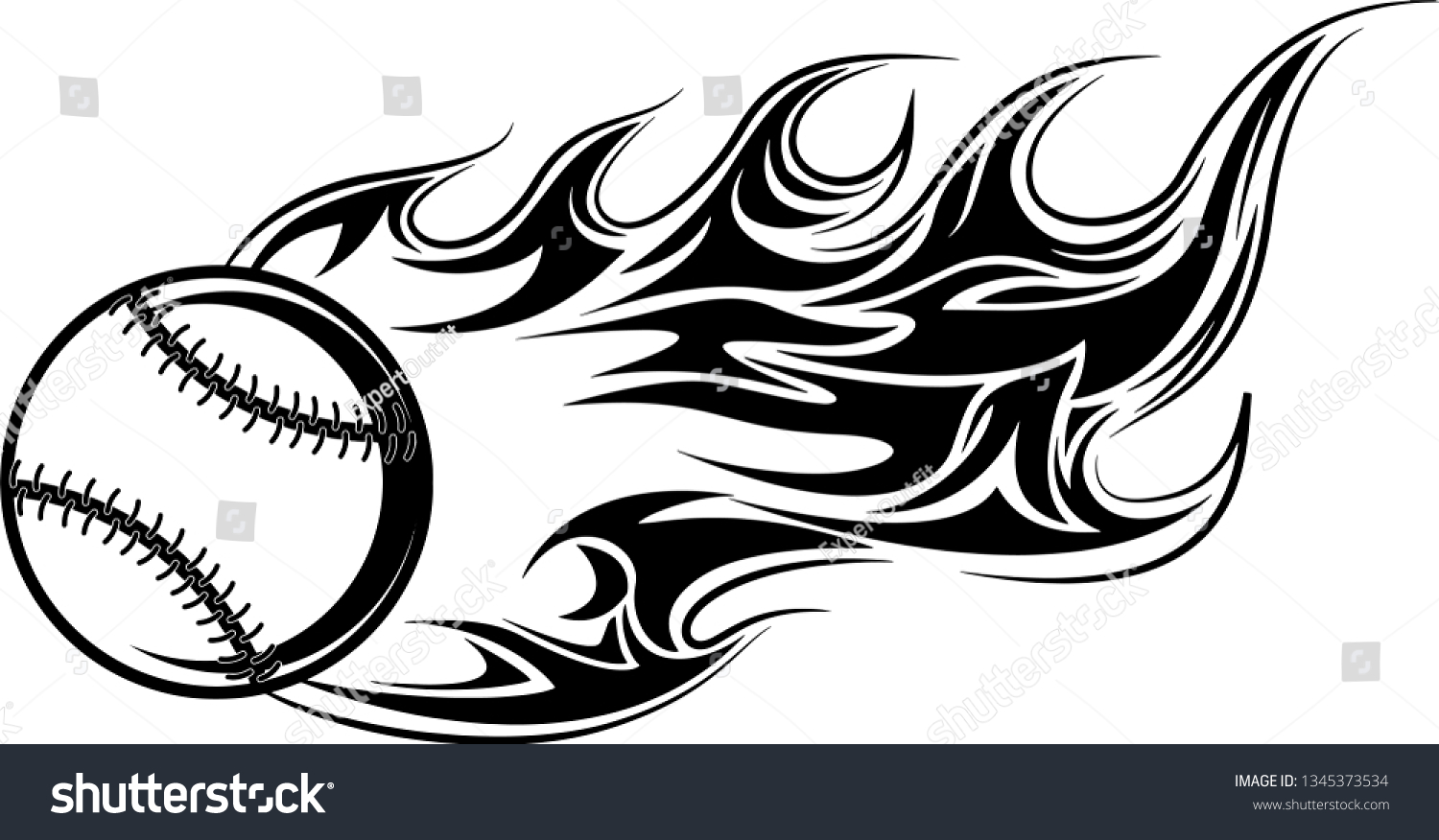 Baseball Ball Fire Motion Effect Hot Stock Vector (Royalty Free ...