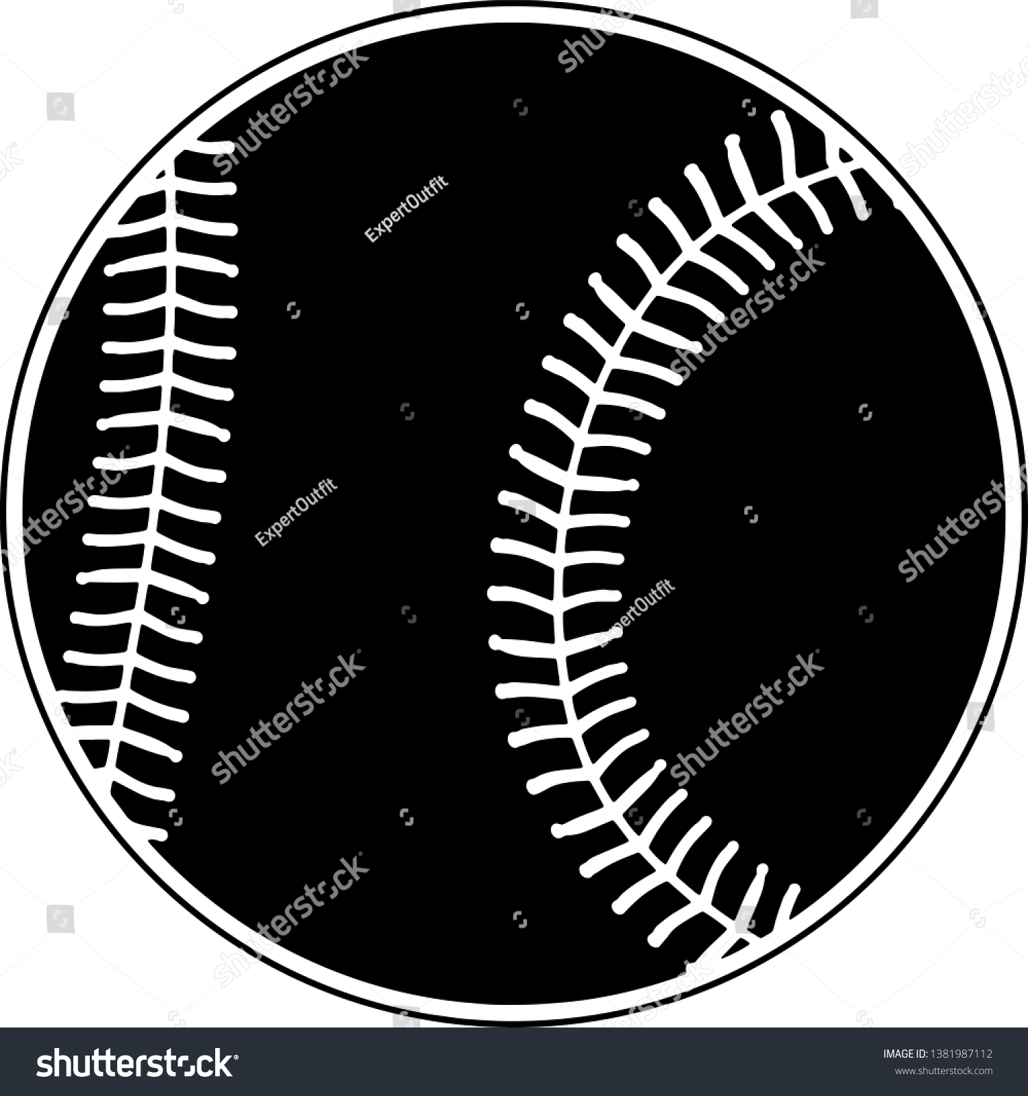 SVG of Baseball Ball Made Of Leather With Stitches svg