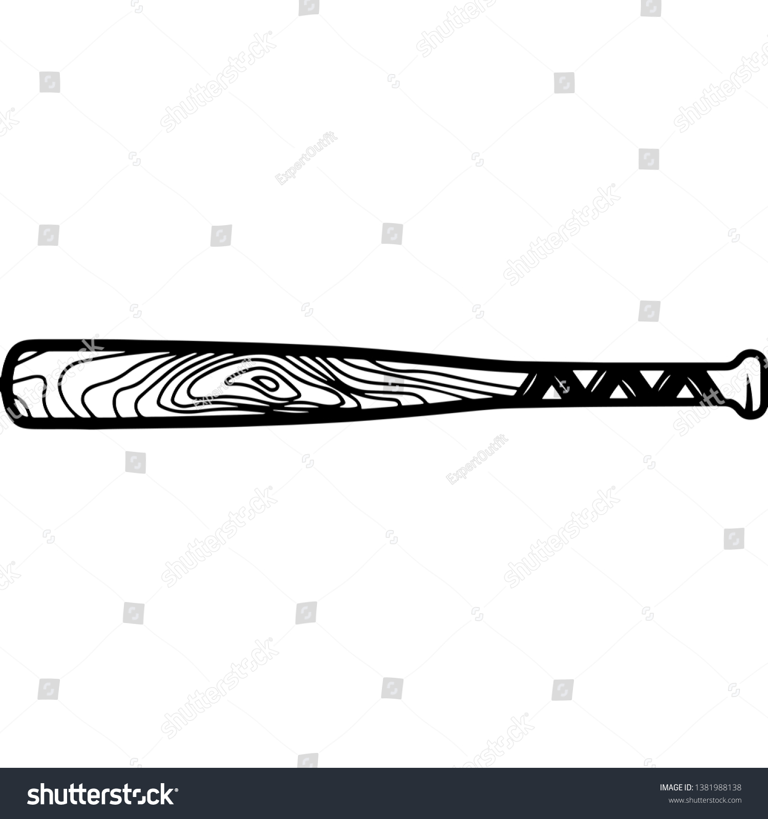 SVG of Baseball Bat With Hand Grips svg