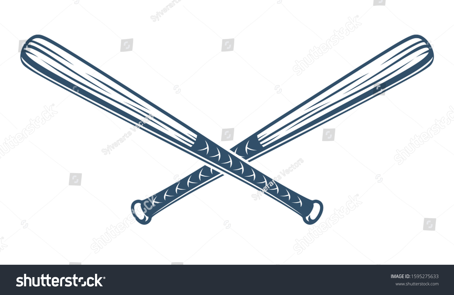 Baseball Bats Crossed Vector Logo Sign: เวกเตอร์สต็อก (ปลอดค่าลิขสิทธิ์ ...