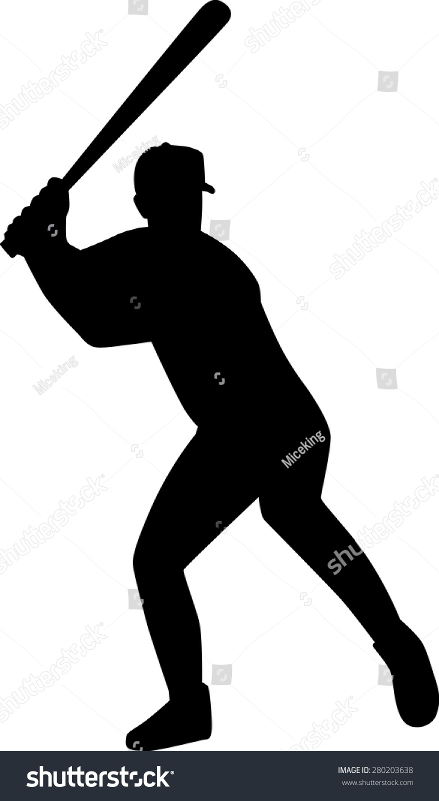 Baseball Batter Silhouette Stock Vector (Royalty Free) 280203638