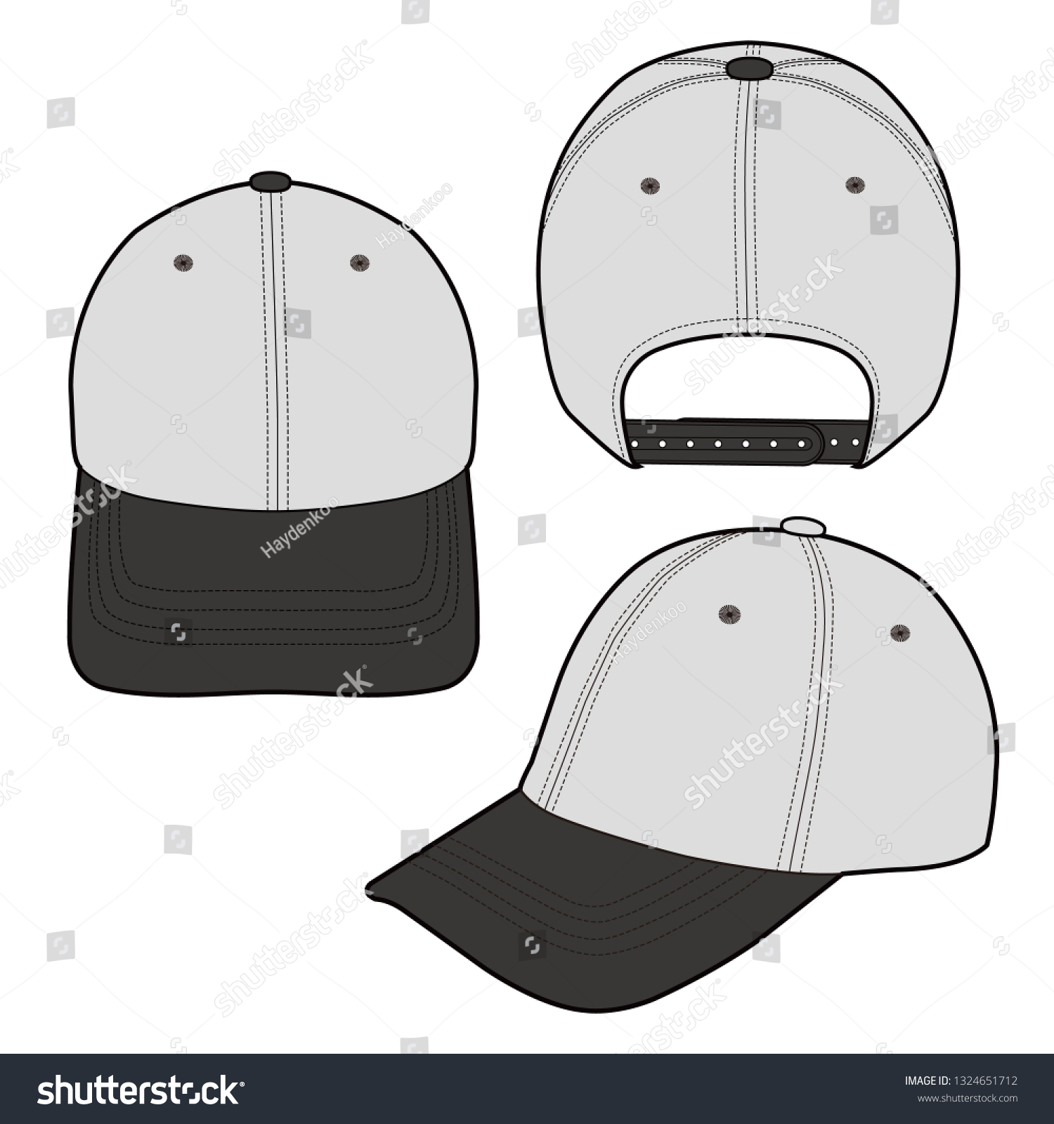 Baseball Cap Fashion Flat Vector Illustration Stock Vector (Royalty ...