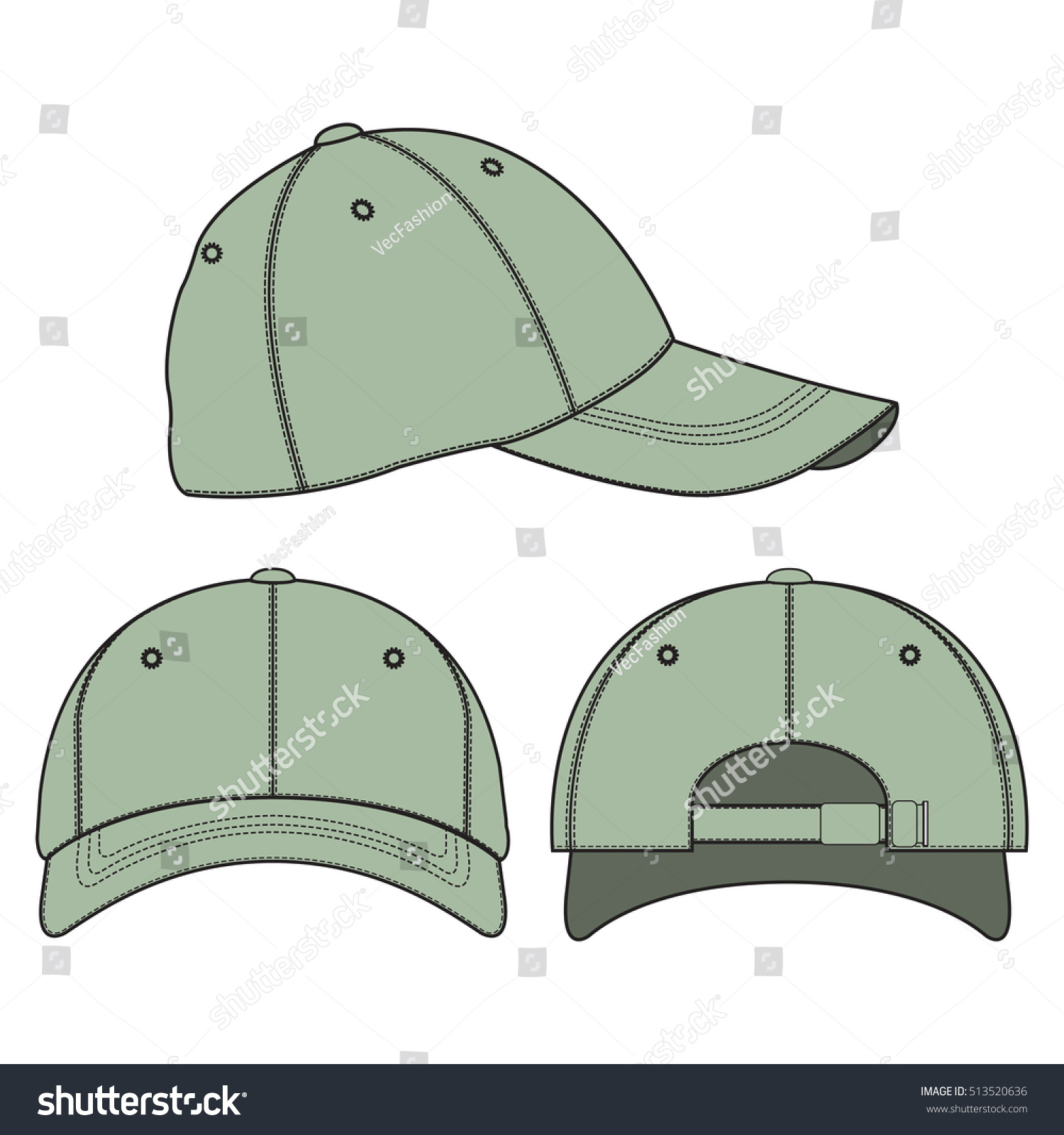 Baseball Cap Vector Template Royalty Free Stock Image