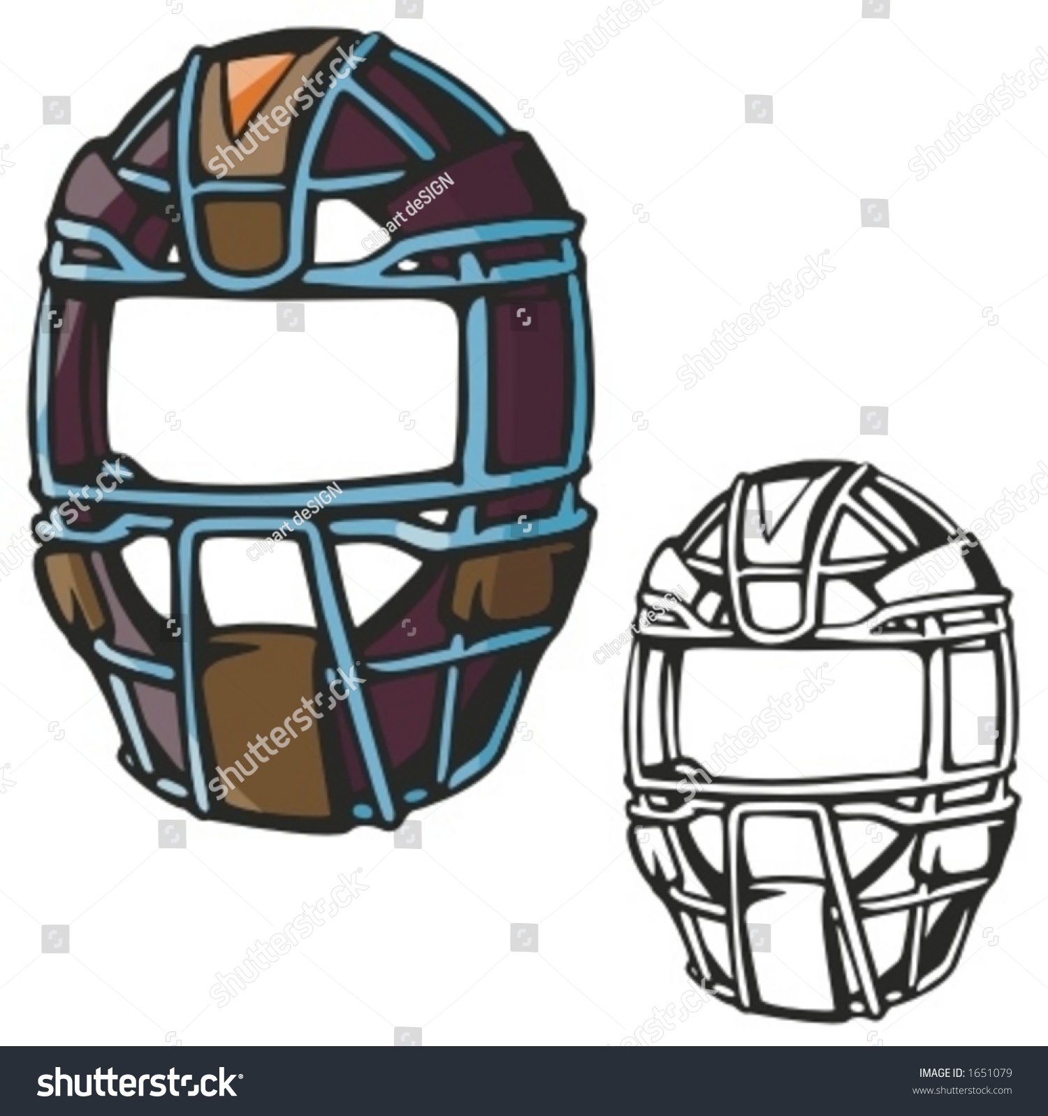 Baseball Catcher Helmet Vector Illustration Stock Vector 1651079 ...