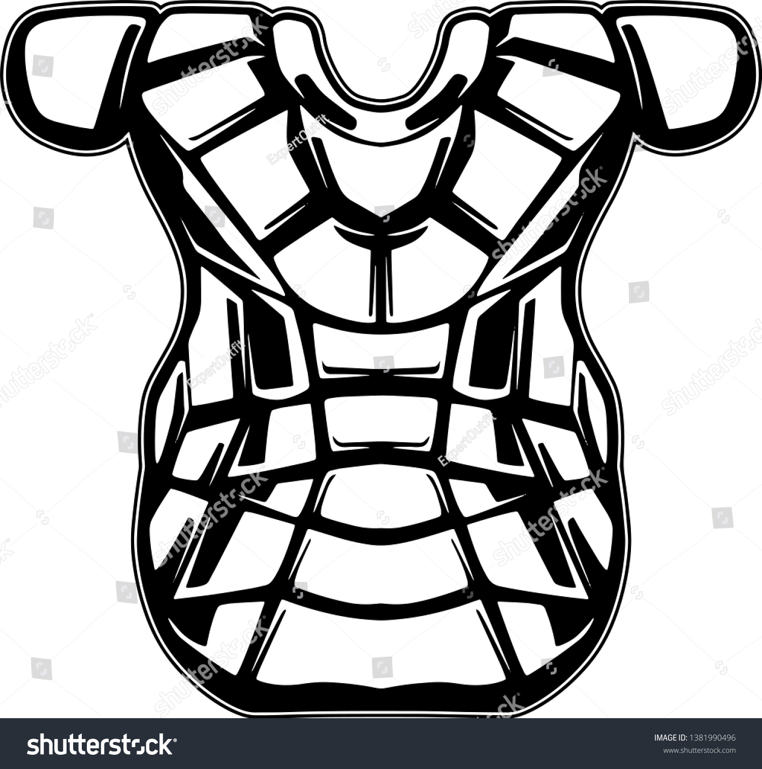 SVG of Baseball Catchers Pads With Thick Padding For Chest Protection svg