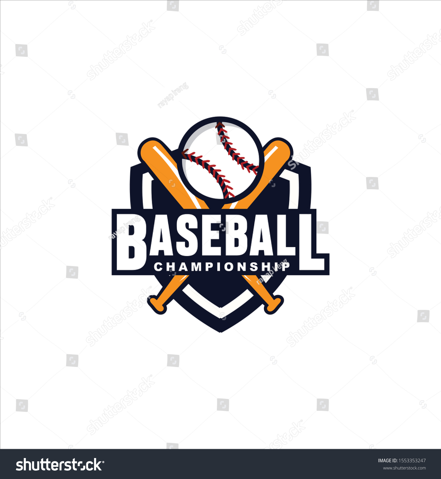 Baseball Championship Logo Design Inspiration Template Stock Vector ...