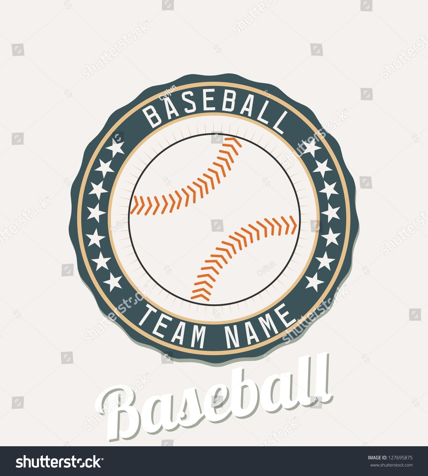 Baseball Club Emblem Stock Vector (Royalty Free) 127695875