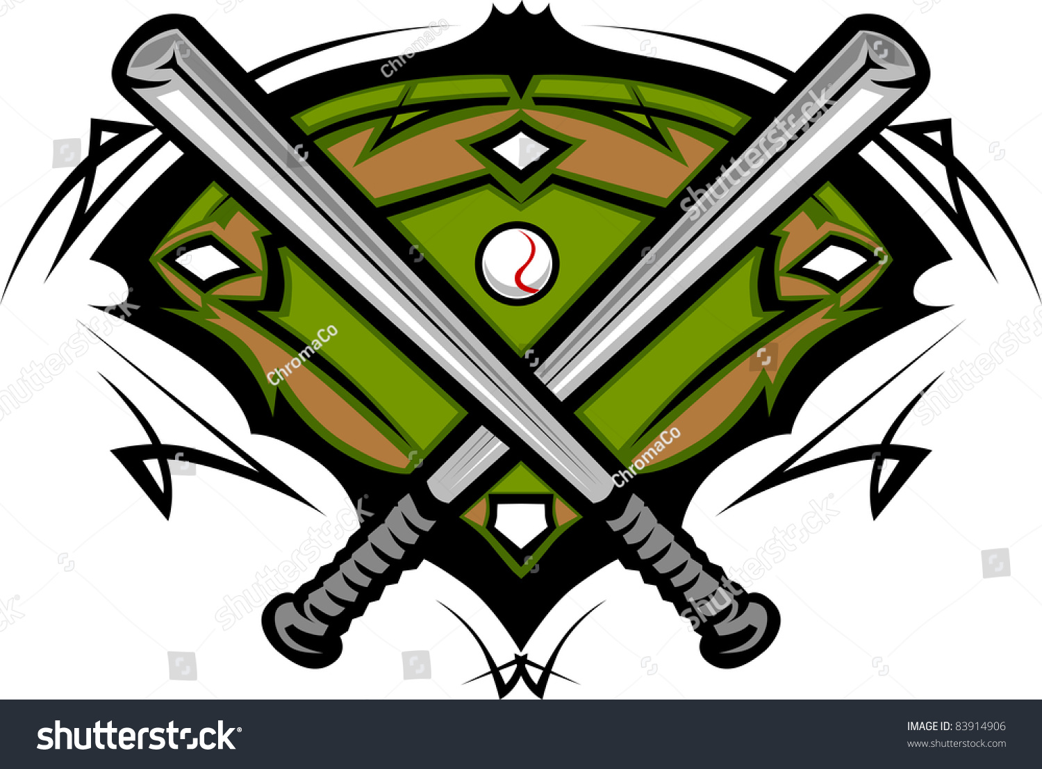 Baseball Field Softball Crossed Bats Vector 库存矢量图（免版税）83914906 Shutterstock 