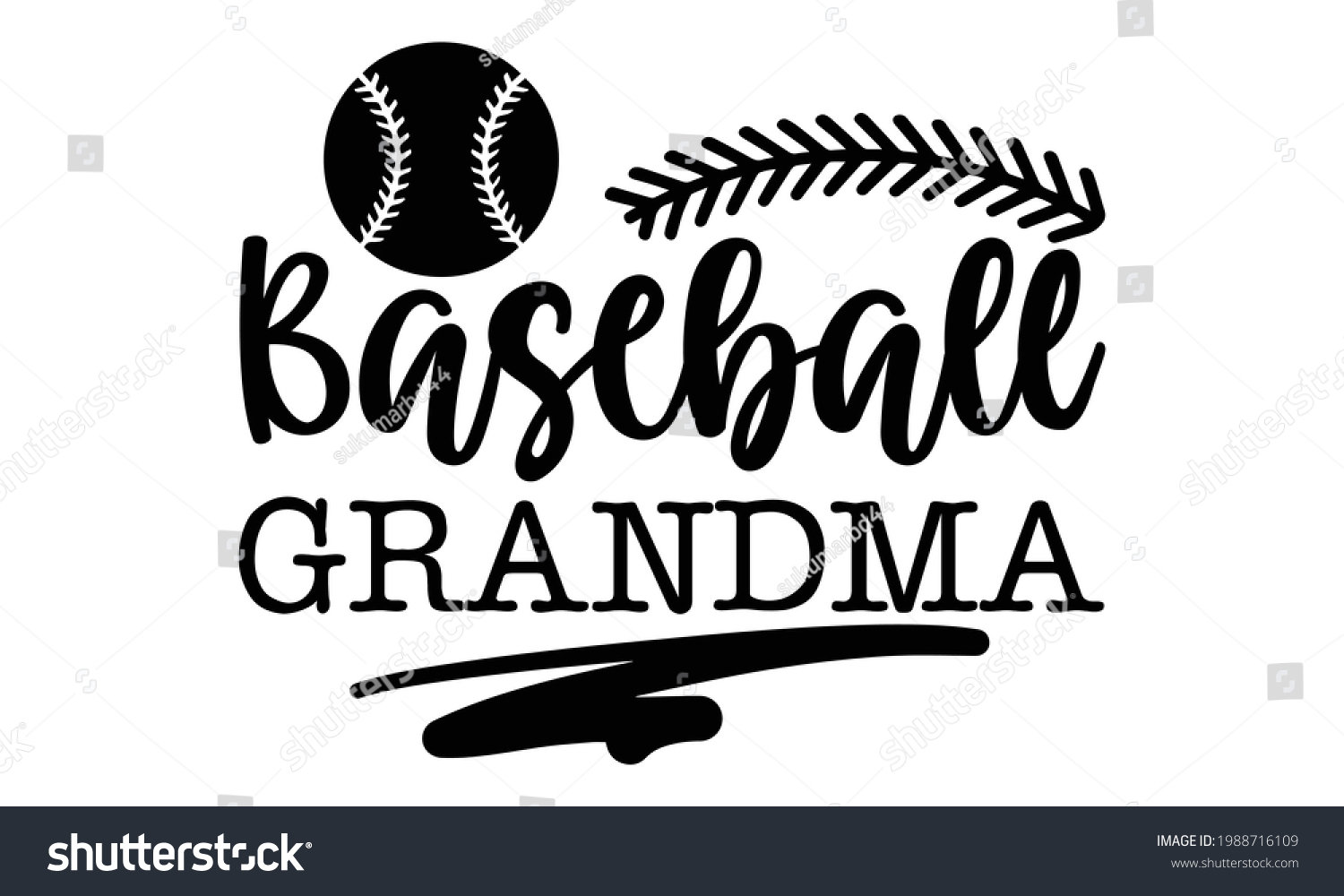 SVG of Baseball Grandma - Sports t shirts design, Hand drawn lettering phrase, Calligraphy t shirt design, Isolated on white background, svg Files for Cutting Cricut and Silhouette, EPS 10, card, flyer svg