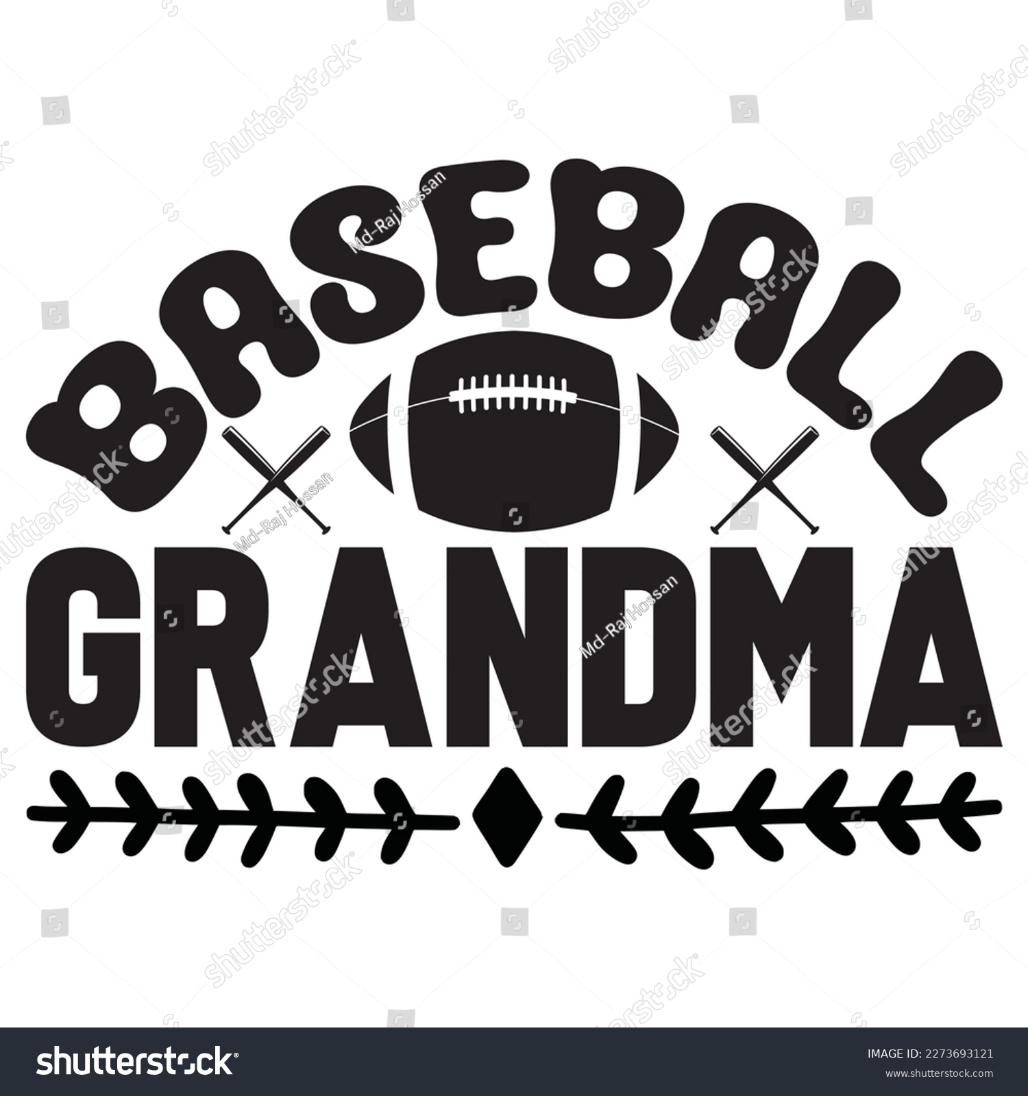 SVG of Baseball Grandma T-Shirt Design Vector File svg
