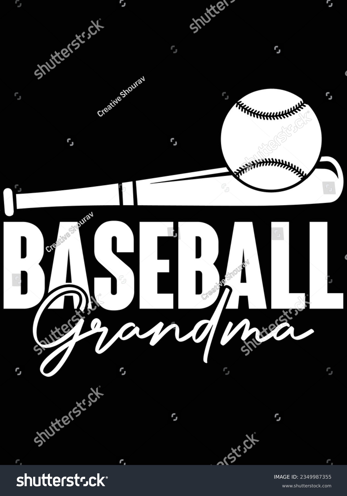 SVG of Baseball grandma vector art design, eps file. design file for t-shirt. SVG, EPS cuttable design file svg