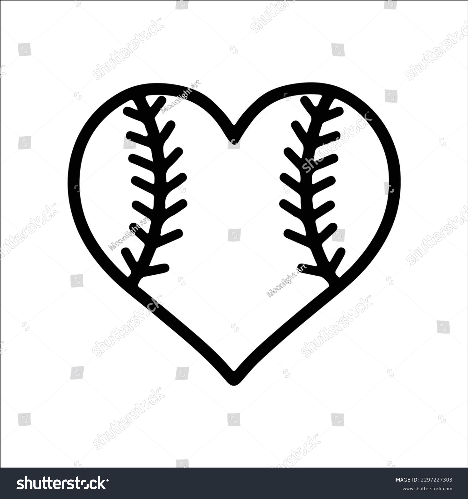 SVG of Baseball heart svg, Baseball svg, Baseball shirt png, cut file, Baseball mom svg, mama, Softball hearts svg