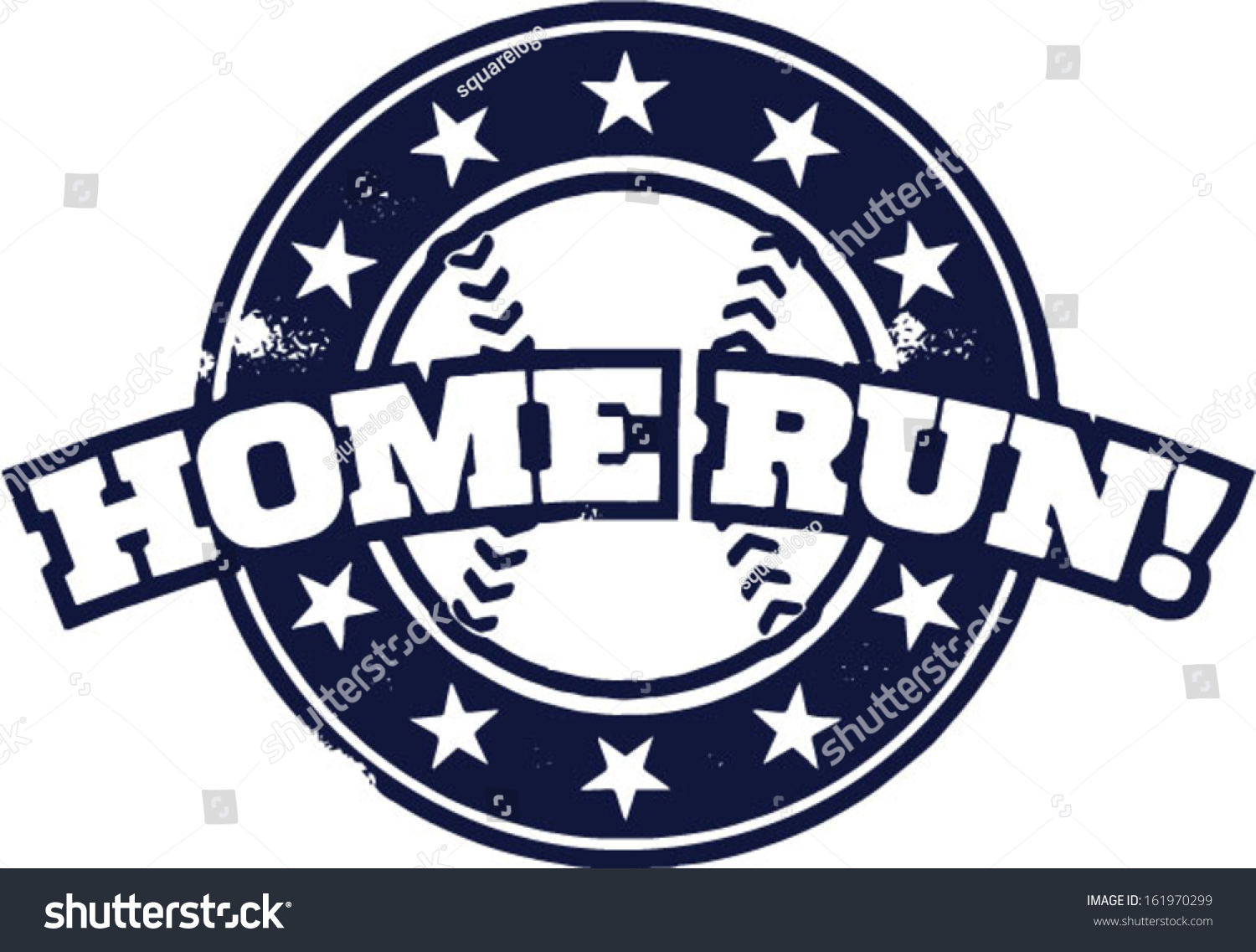 Baseball Home Run Stamp Stock Vector (Royalty Free ...