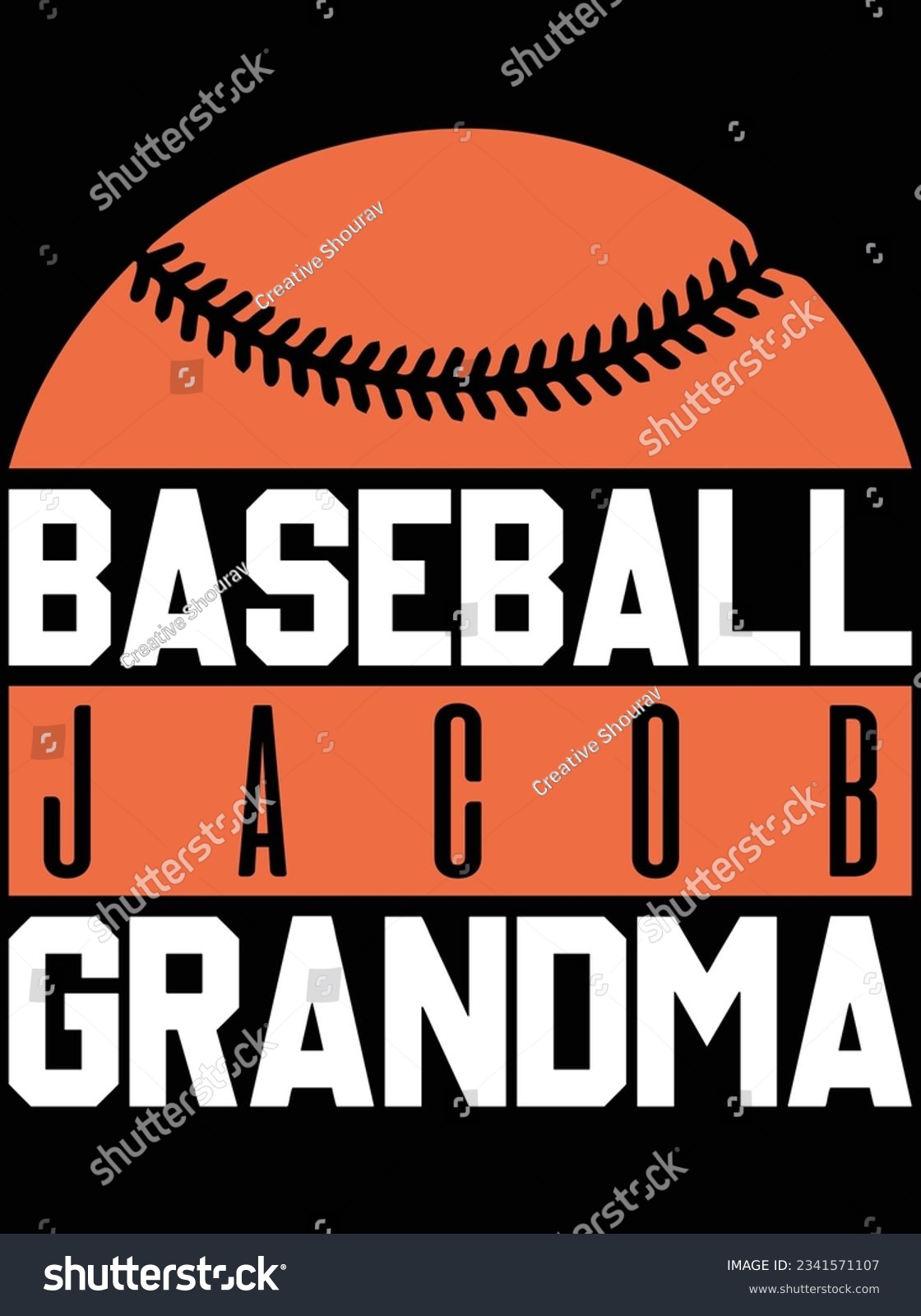 SVG of Baseball Jacob grandma vector art design, eps file. design file for t-shirt. SVG, EPS cuttable design file svg