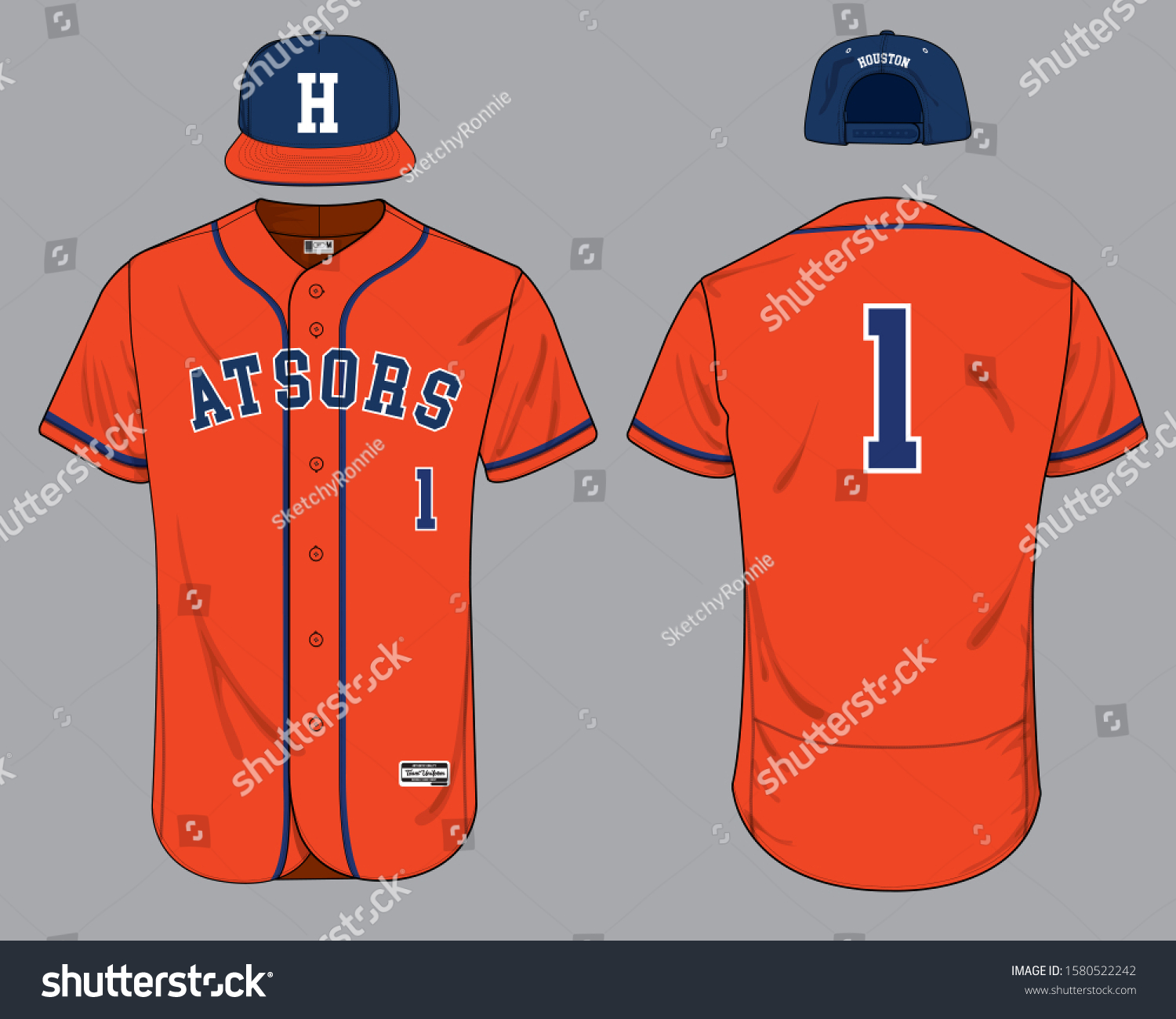 Baseball Jersey Uniform Template Mockup Vector Stock Vector (Royalty