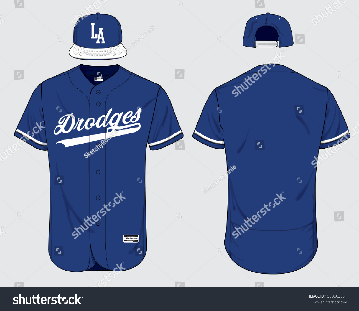 Baseball Jersey Uniform Template Mockup Vector Stock Vector (Royalty