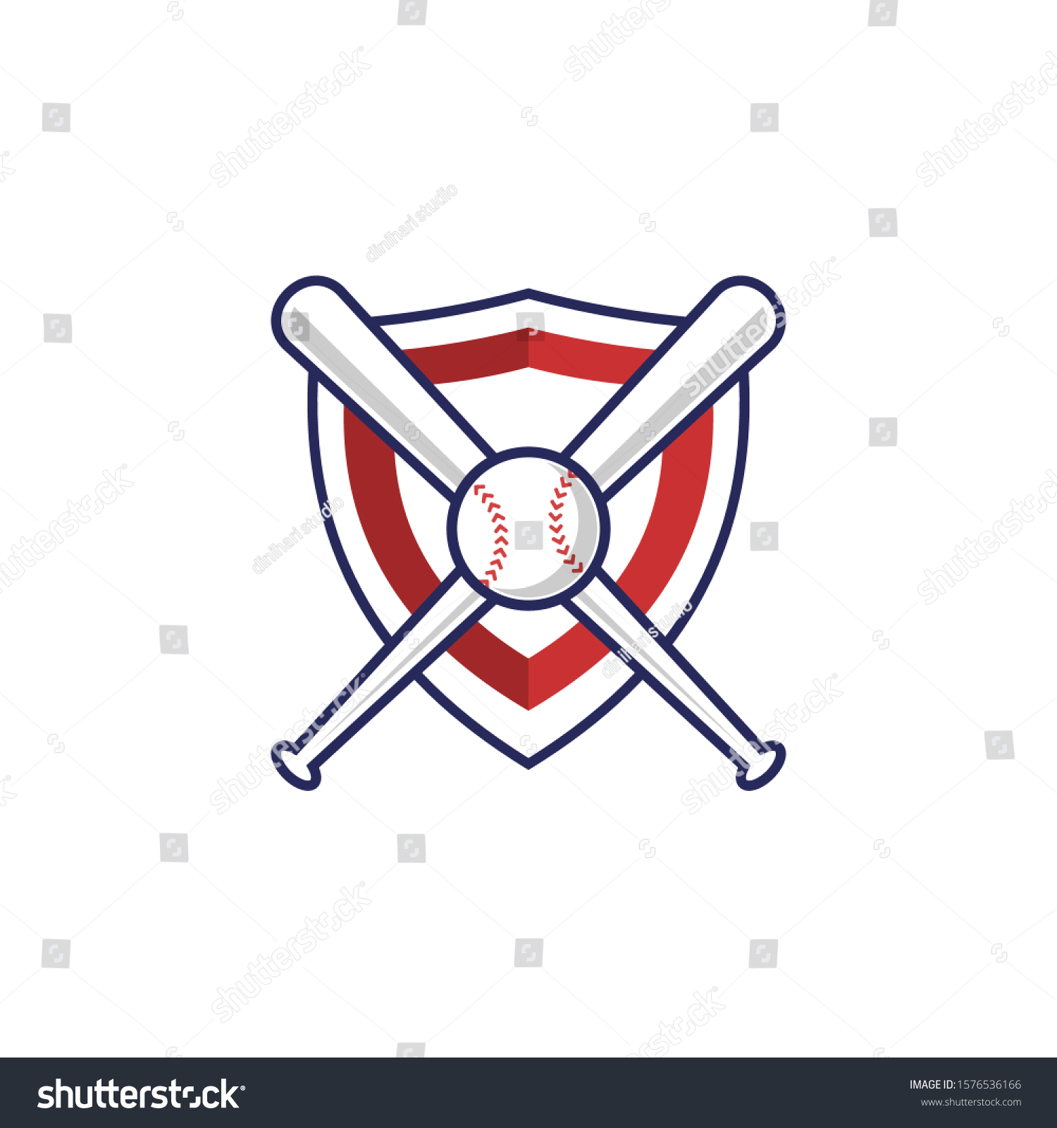 Baseball Logo Design Baseball Symbol Vector Stock Vector Royalty Free