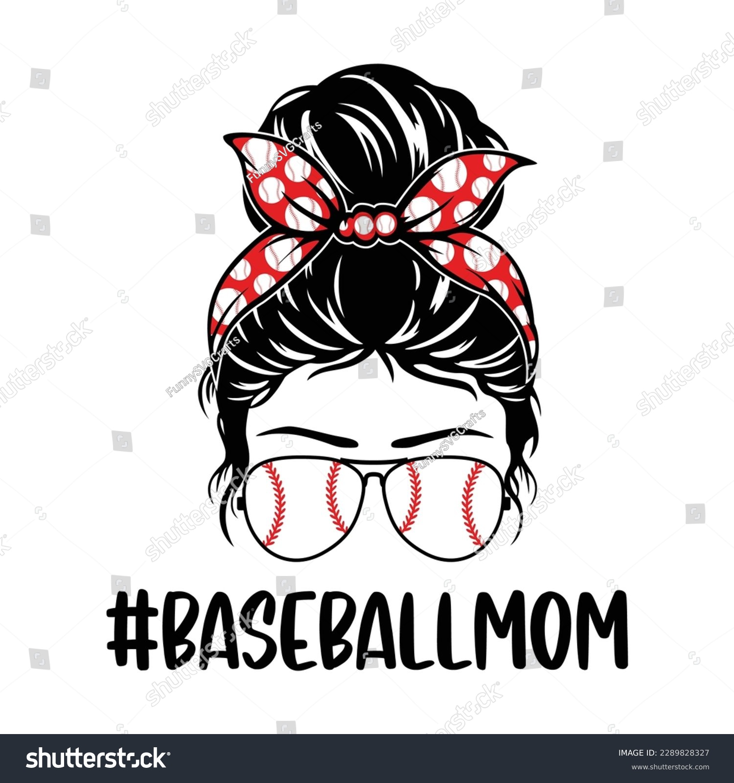 SVG of Baseball Mom Messy Bun Shirt, Messy Bun Vector, Messy Bun Hair, Baseball Messy Bun, Girls hair Vector, Baseball SVG Shirt Print Template svg