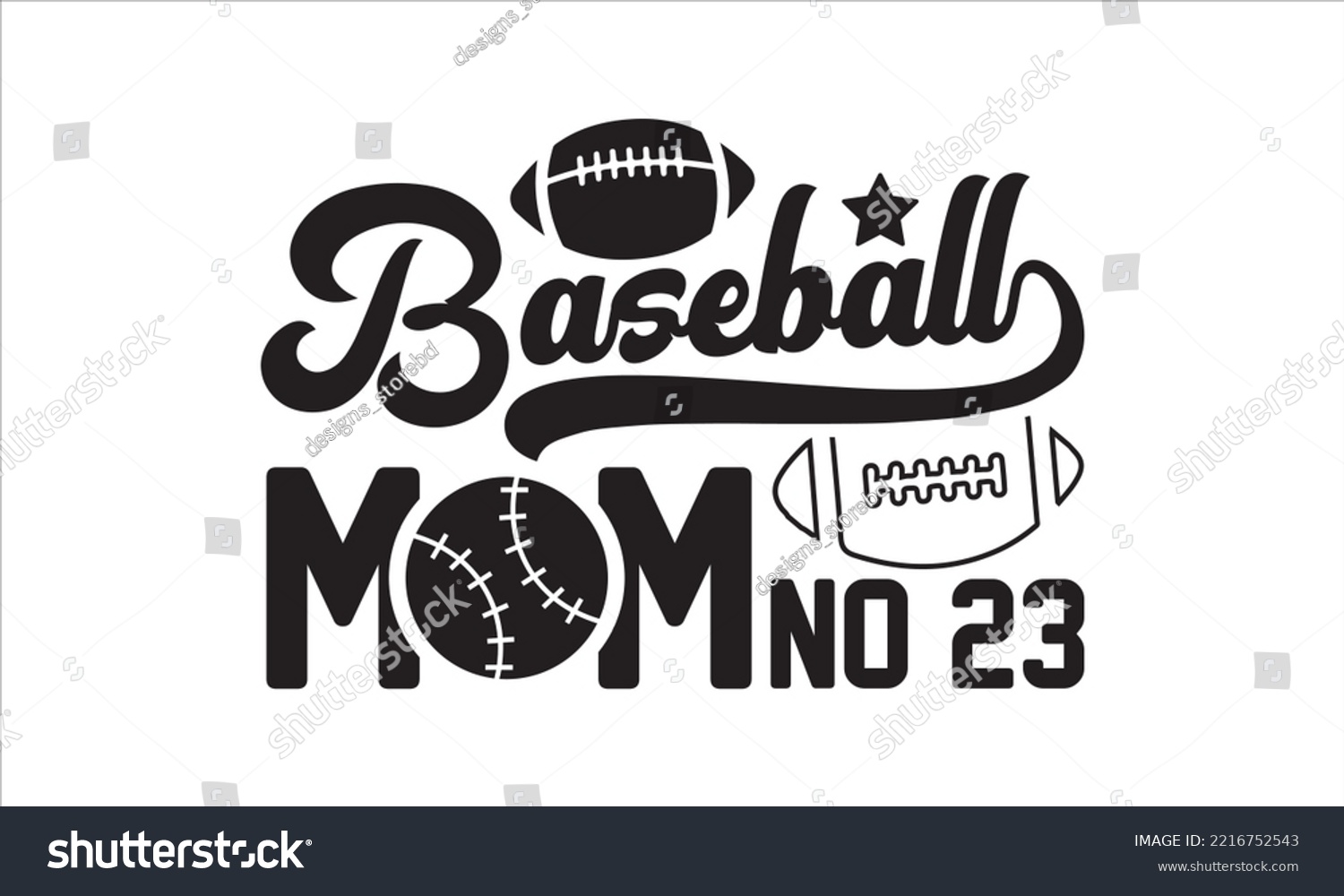 SVG of Baseball mom no 23 SVG,  baseball svg, baseball shirt, softball svg, softball mom life, Baseball svg bundle, Files for Cutting Typography Circuit and Silhouette, digital download Dxf, png svg