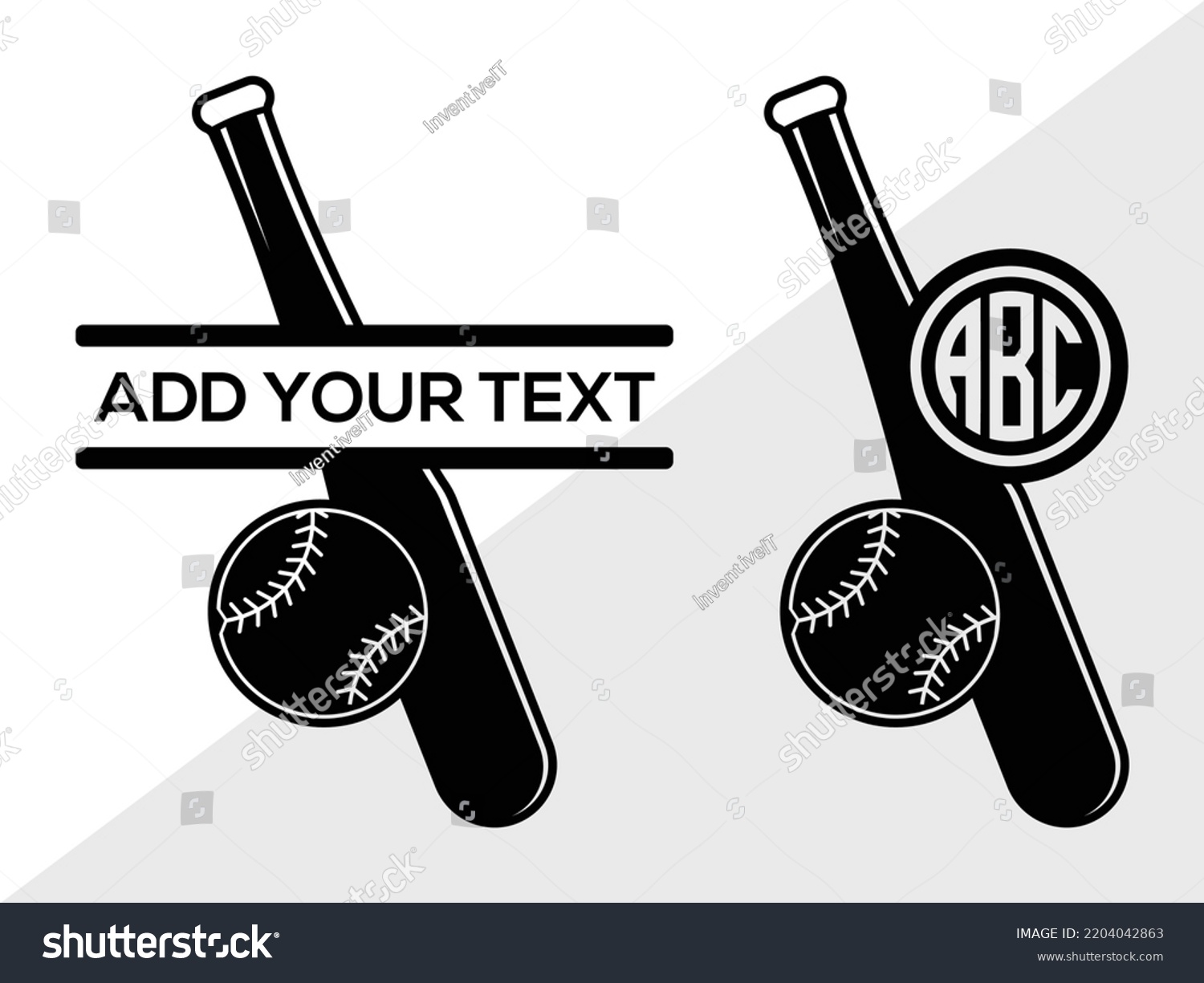 SVG of Baseball Monogram SVG Printable Vector Illustration svg
