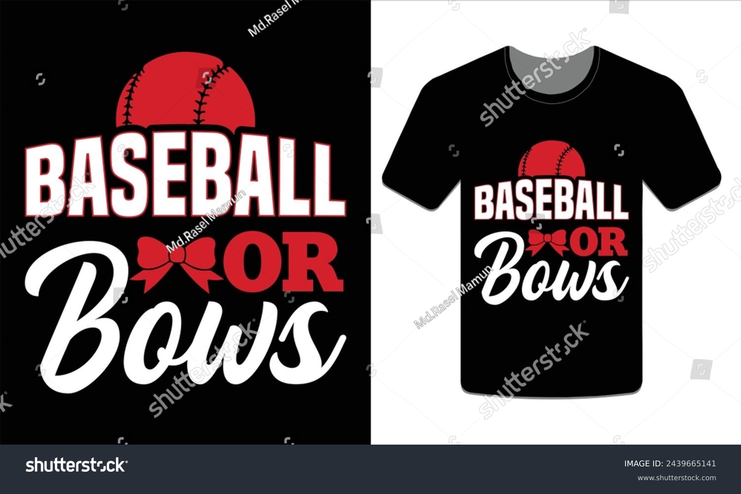 SVG of Baseball or Bows, Baseball t-shirt design Vector Art svg