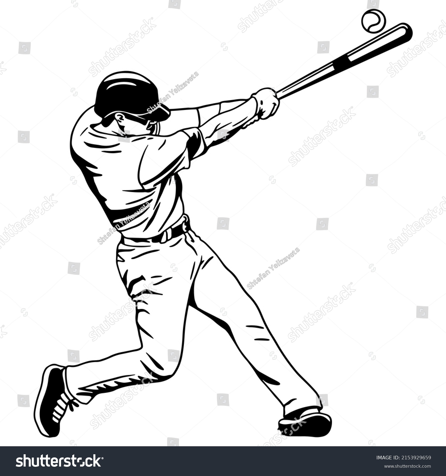SVG of Baseball player, abstract vector silhouette Baseball ball, hitter swinging the bat, abstract isolated vector silhouette, ink drawing svg