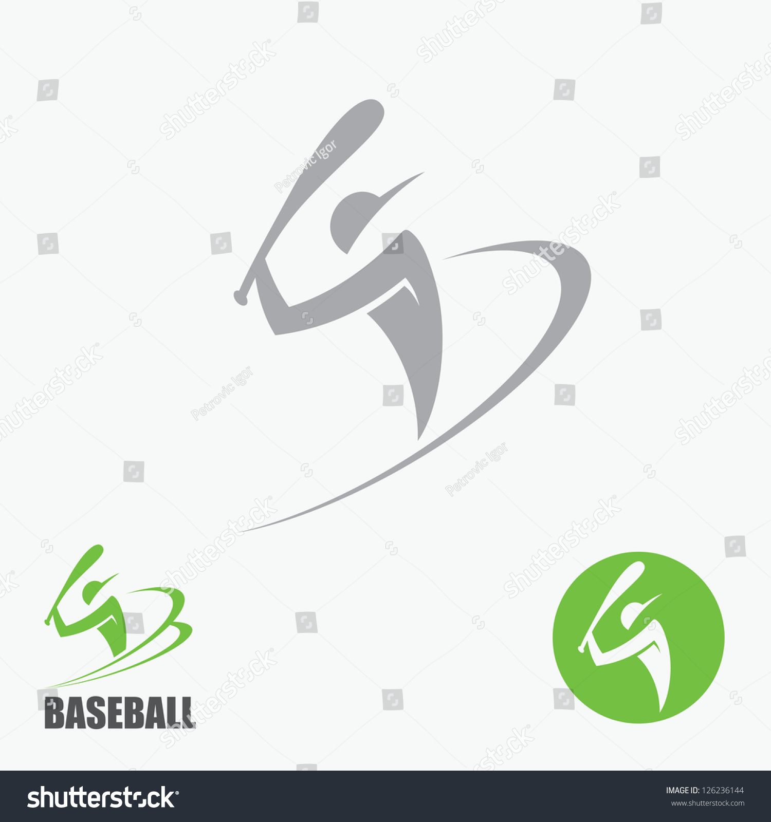 Baseball Player Icon - Vector Illustration - 126236144 : Shutterstock