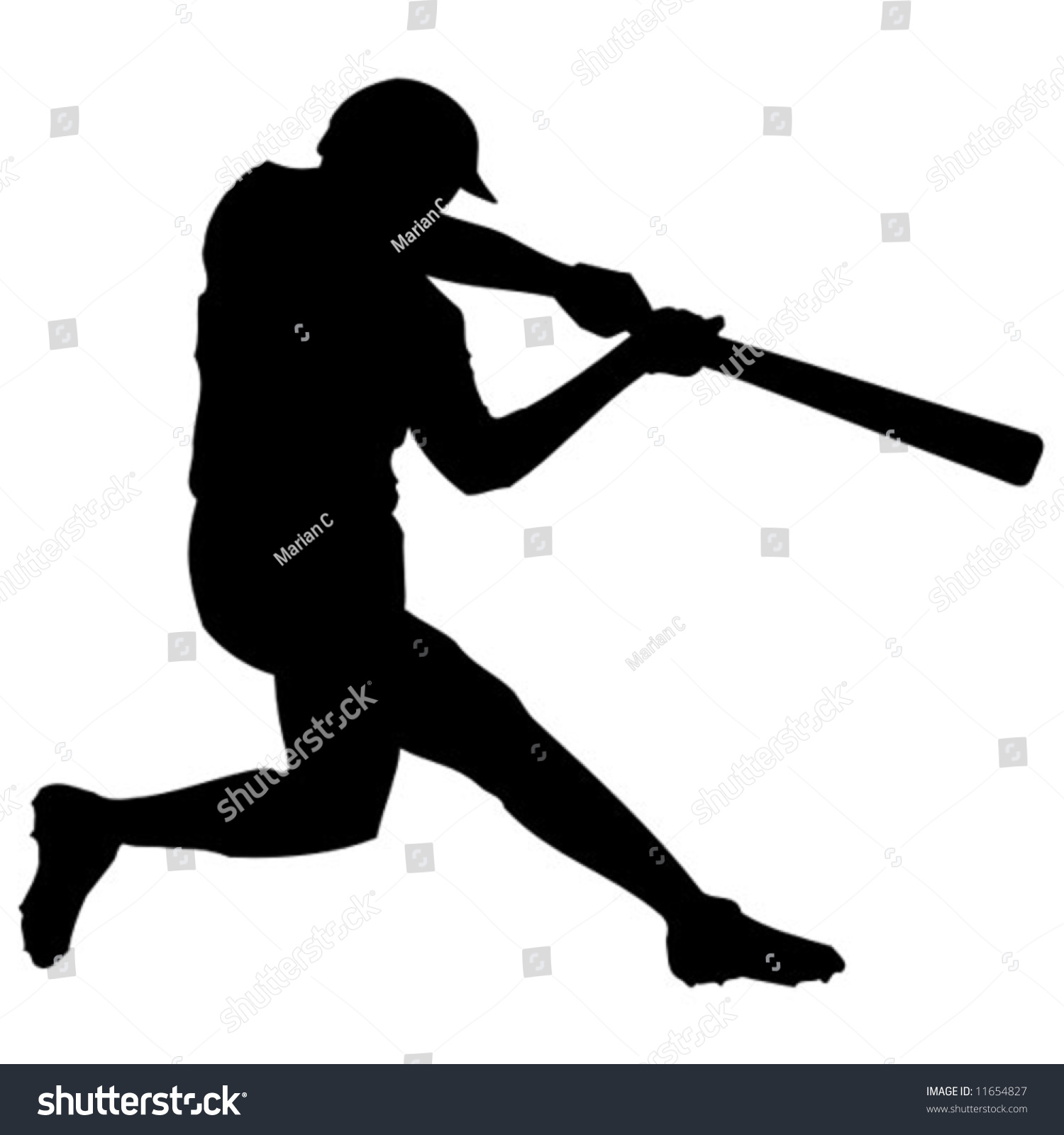 Baseball Player Silhouette Stock Vector Illustration 11654827 ...