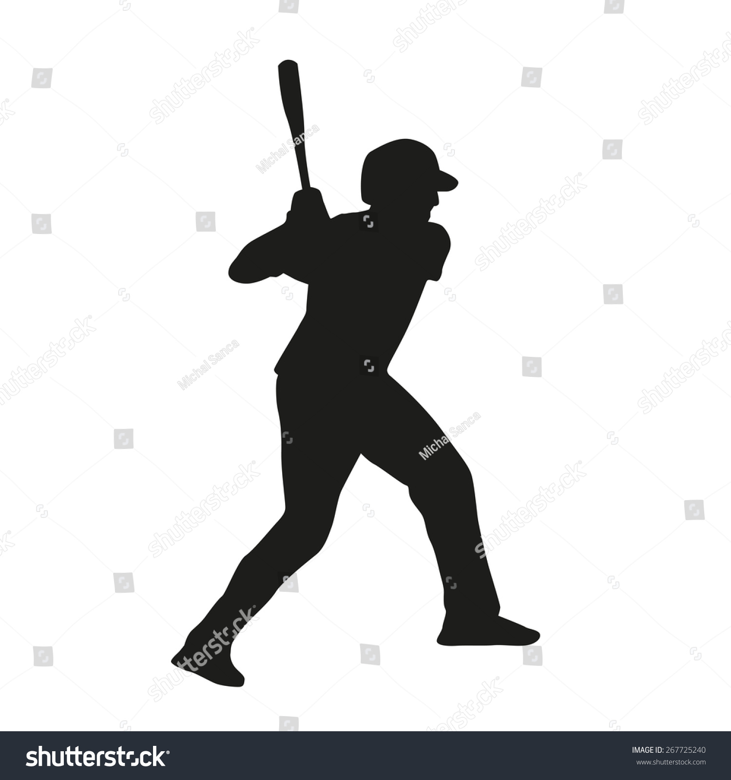 Baseball Player Vector Silhouette Stock Vector 267725240 - Shutterstock